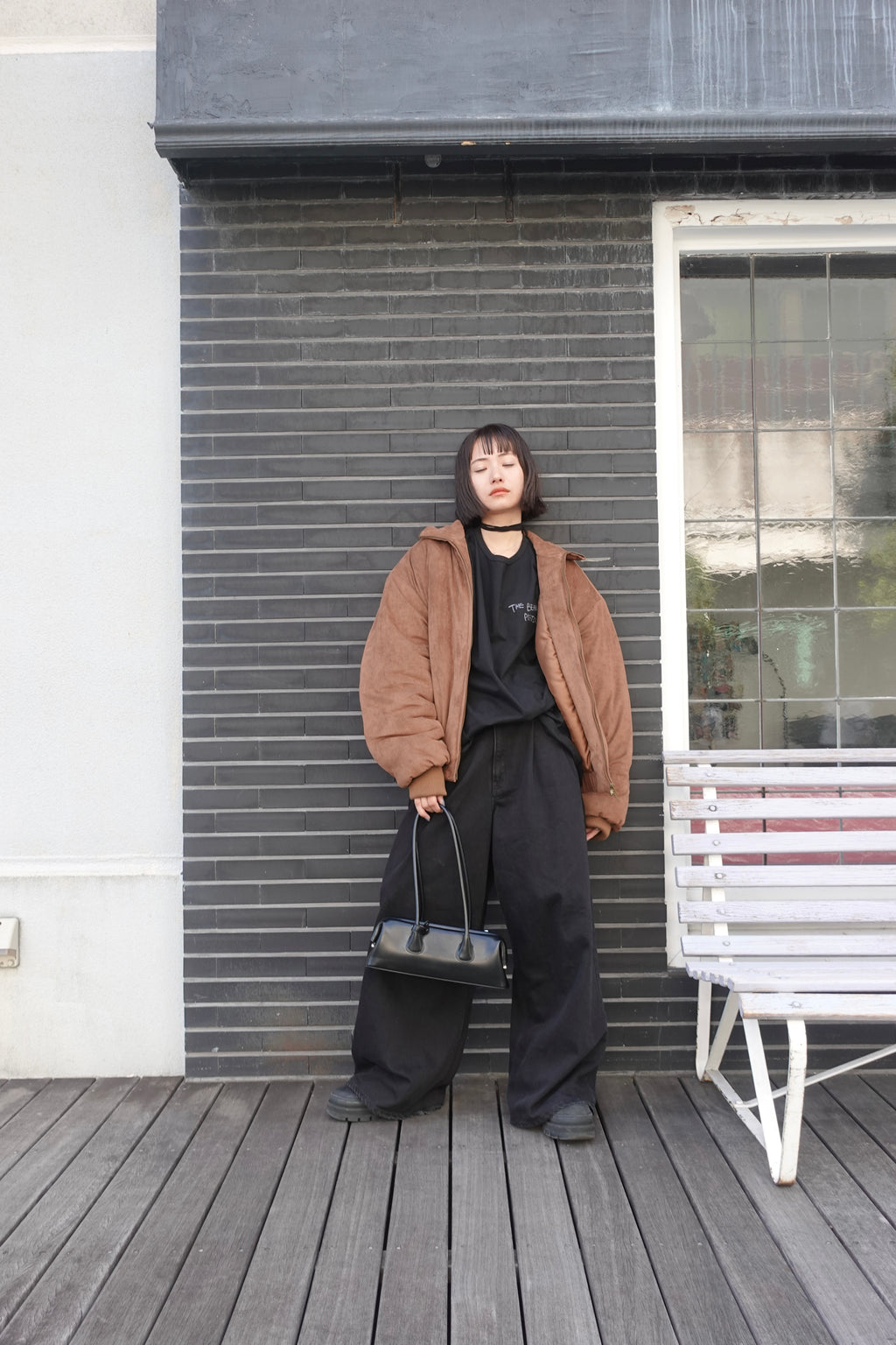 中綿スウェードブルゾン