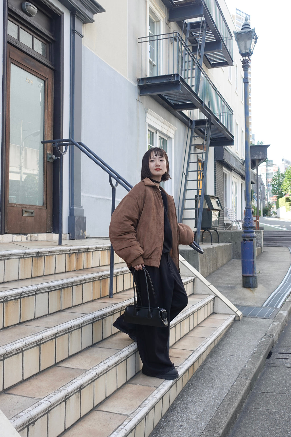 中綿スウェードブルゾン