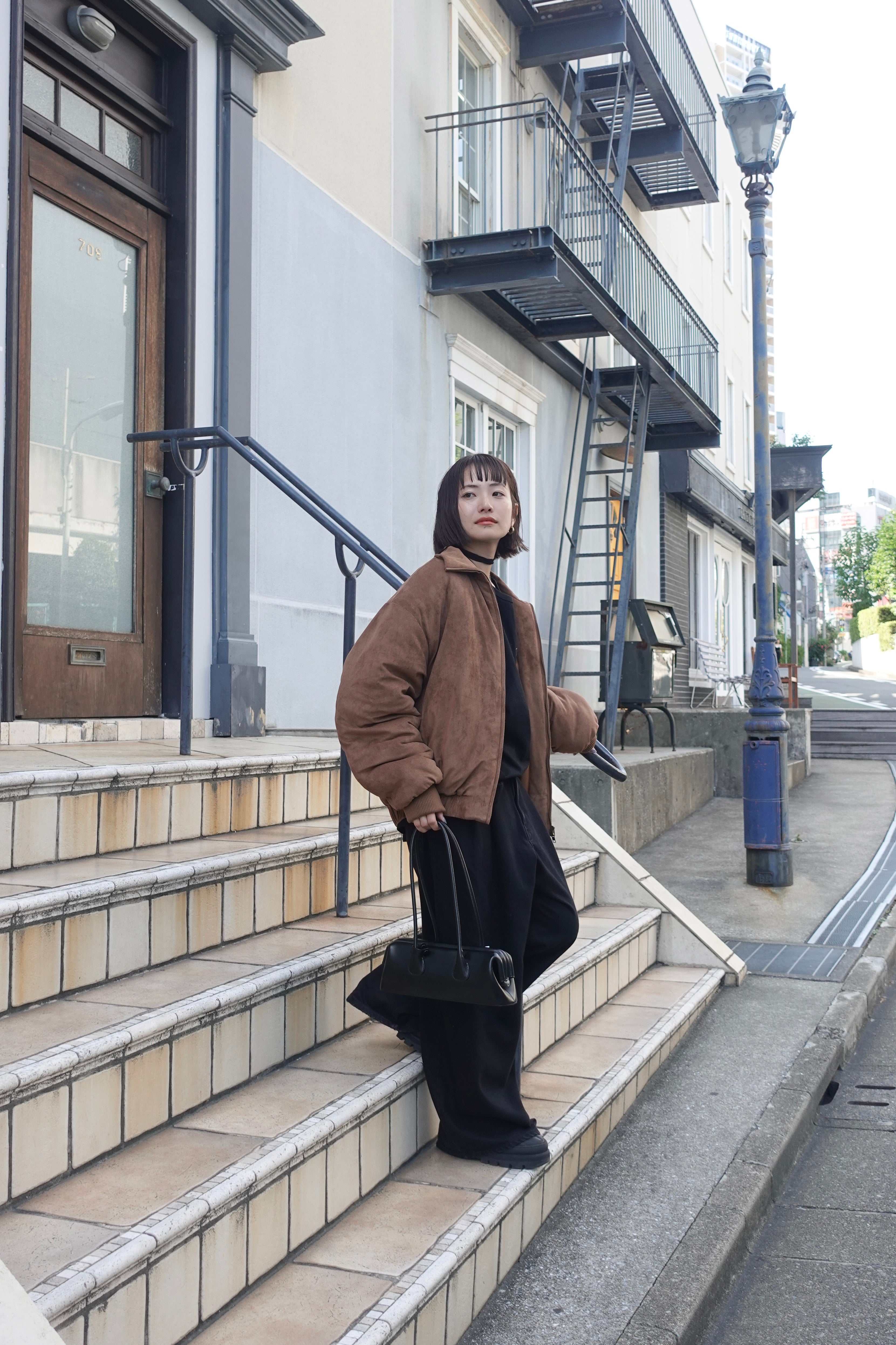 中綿スウェードブルゾン