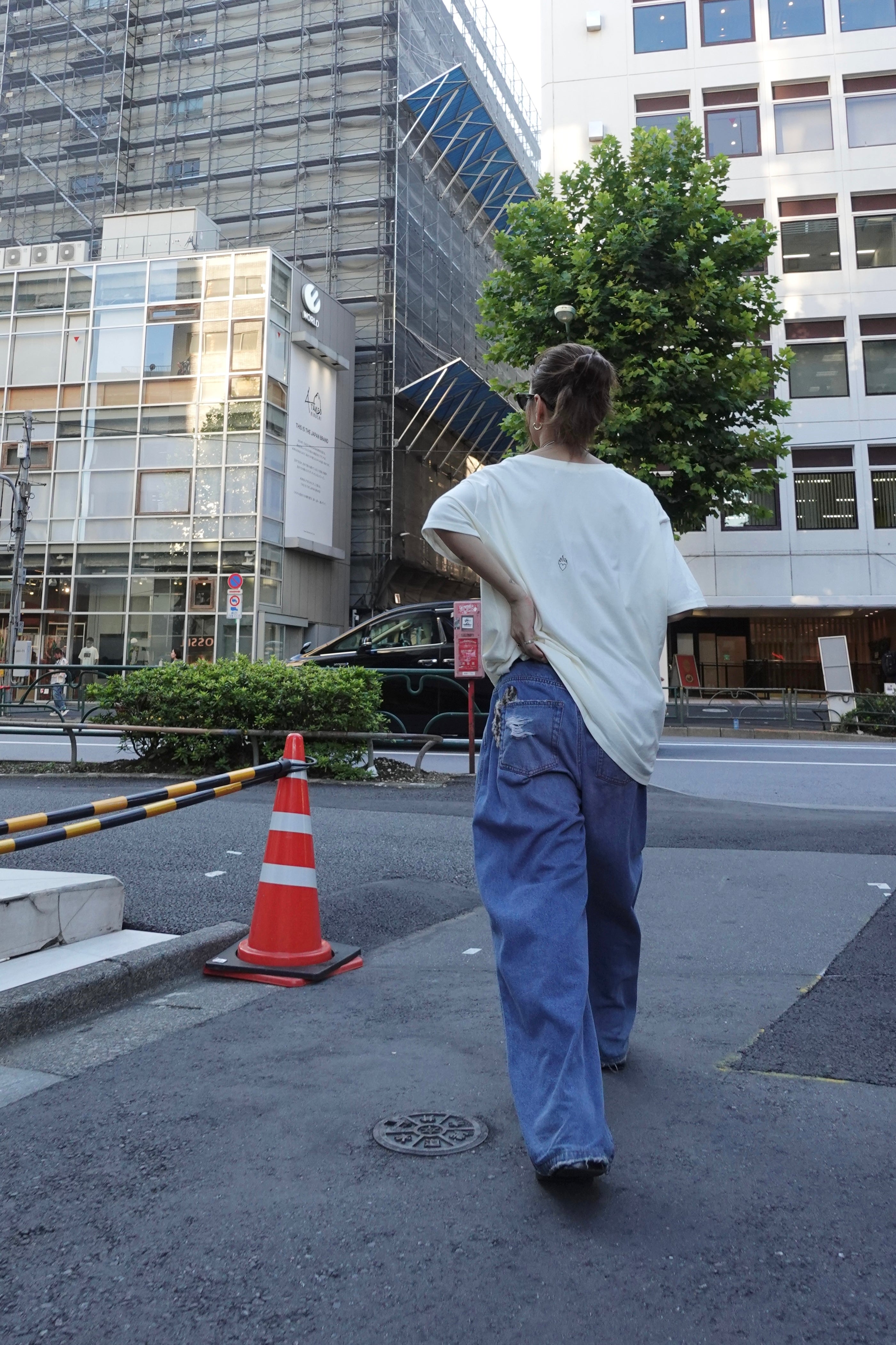 レオパードパッチボーイズデニム