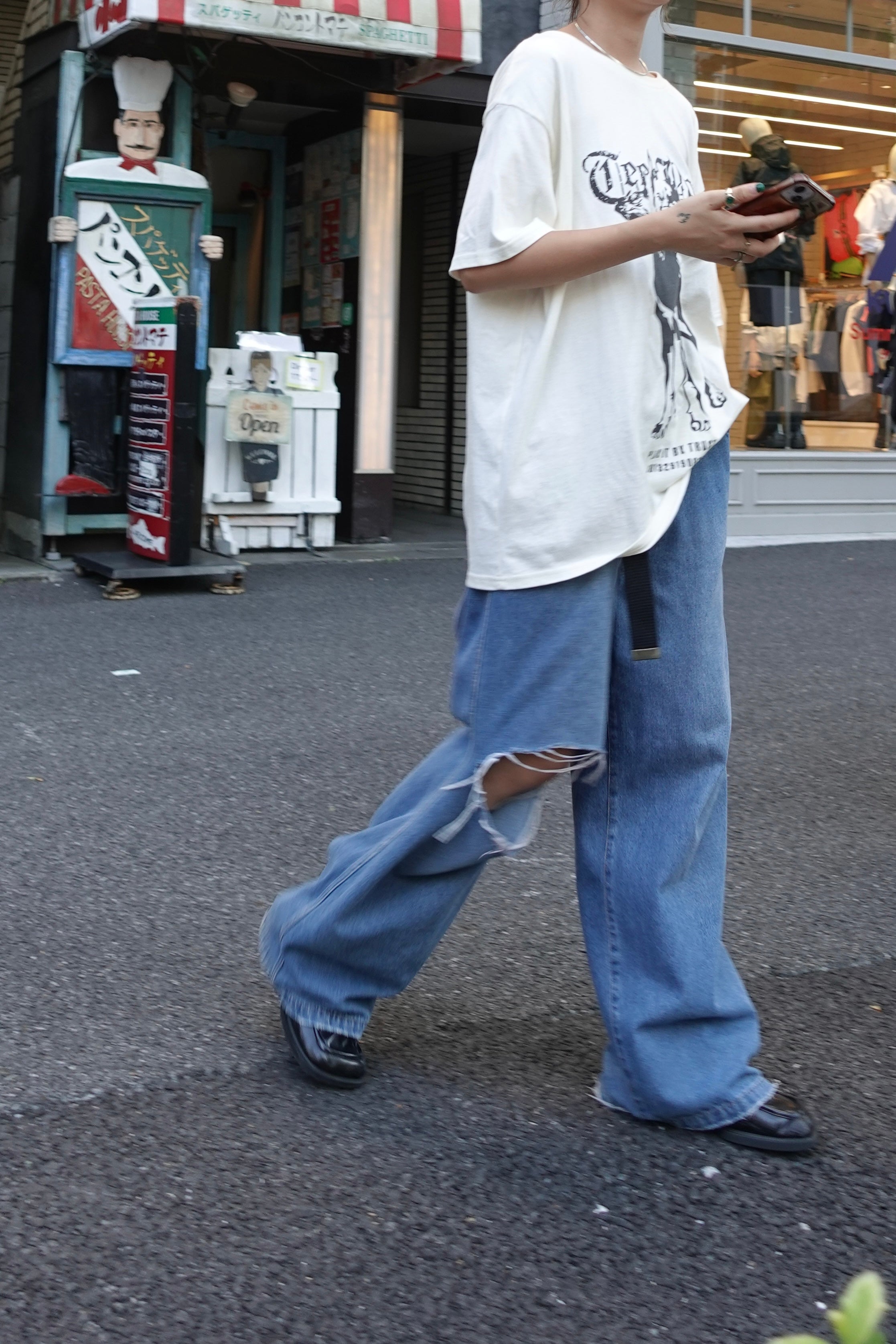 レオパードパッチボーイズデニム