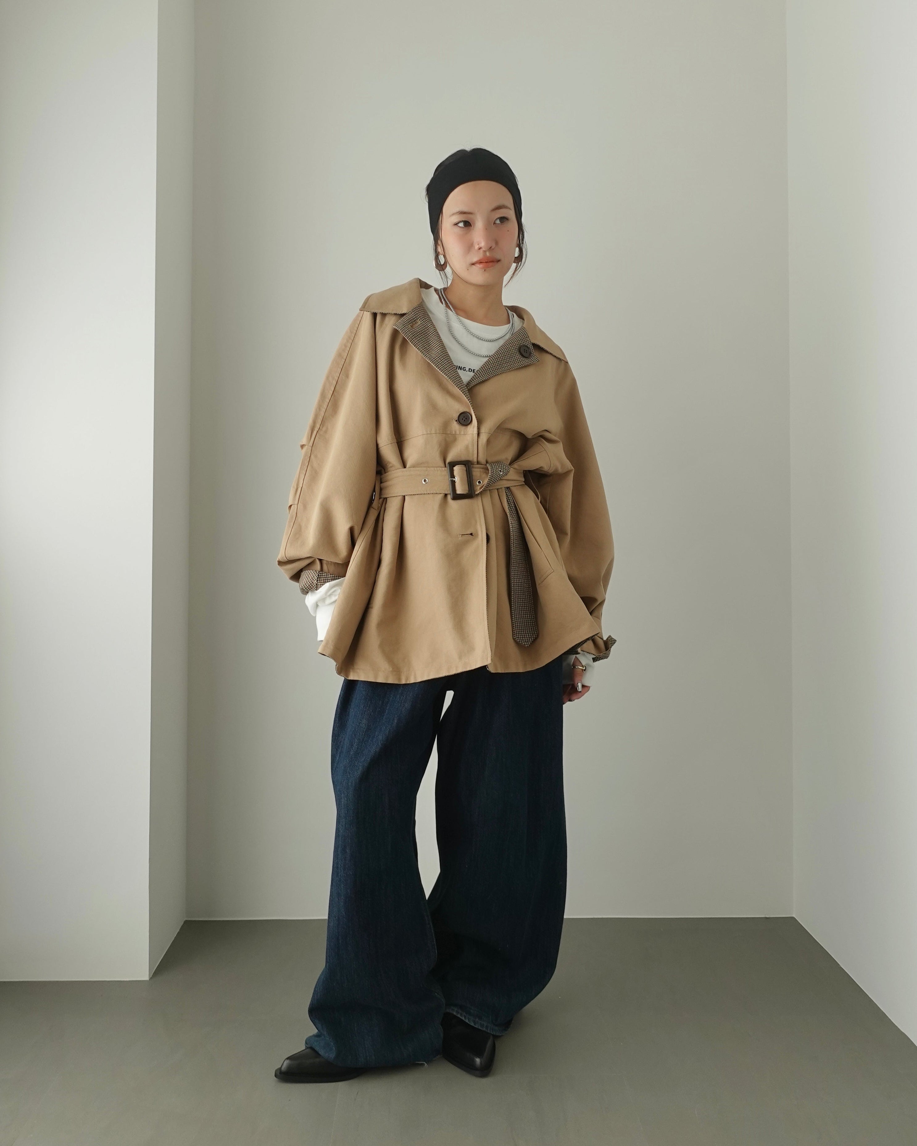 リバーシブルミドル丈トレンチコート