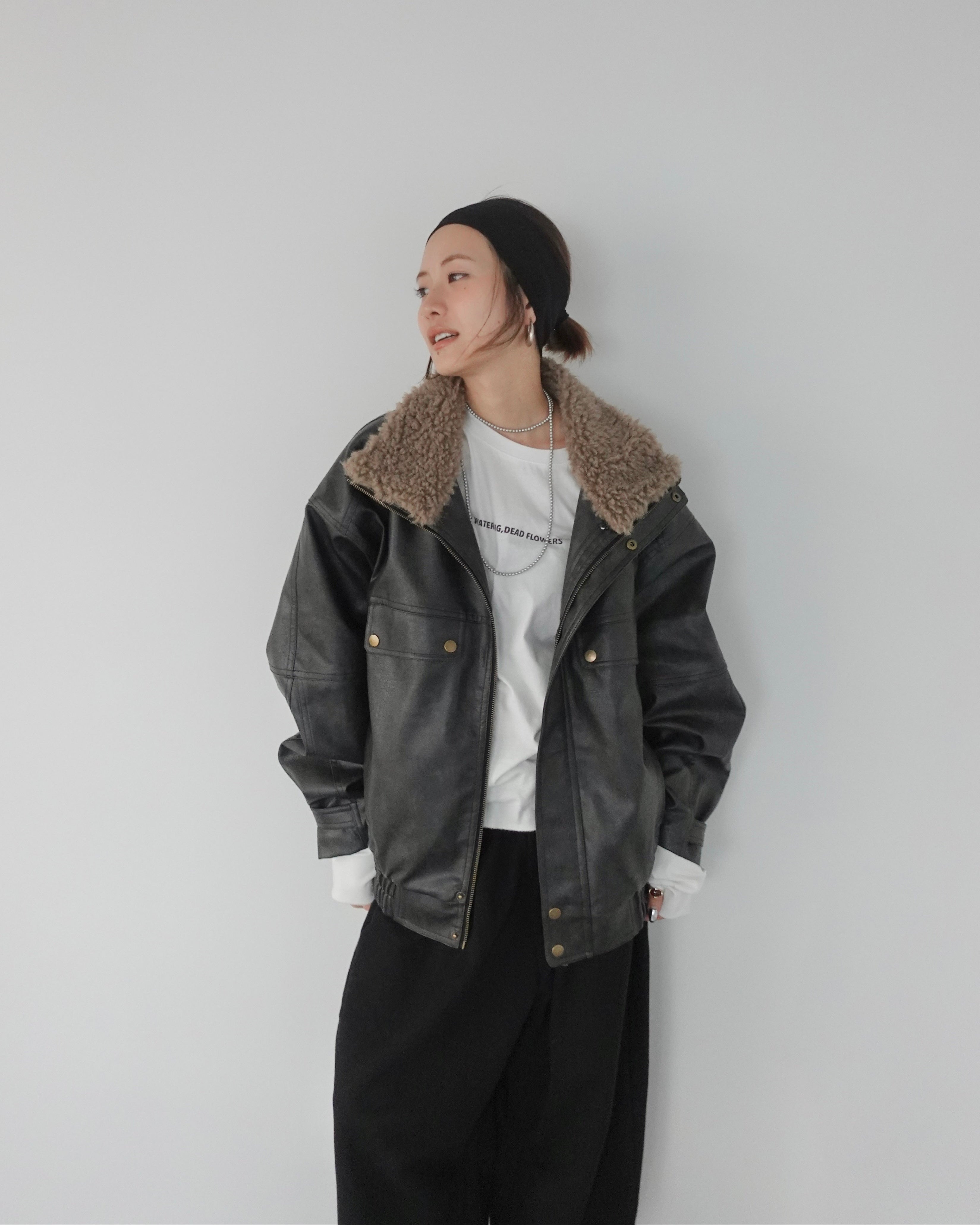 2way vintageレザーブルゾン