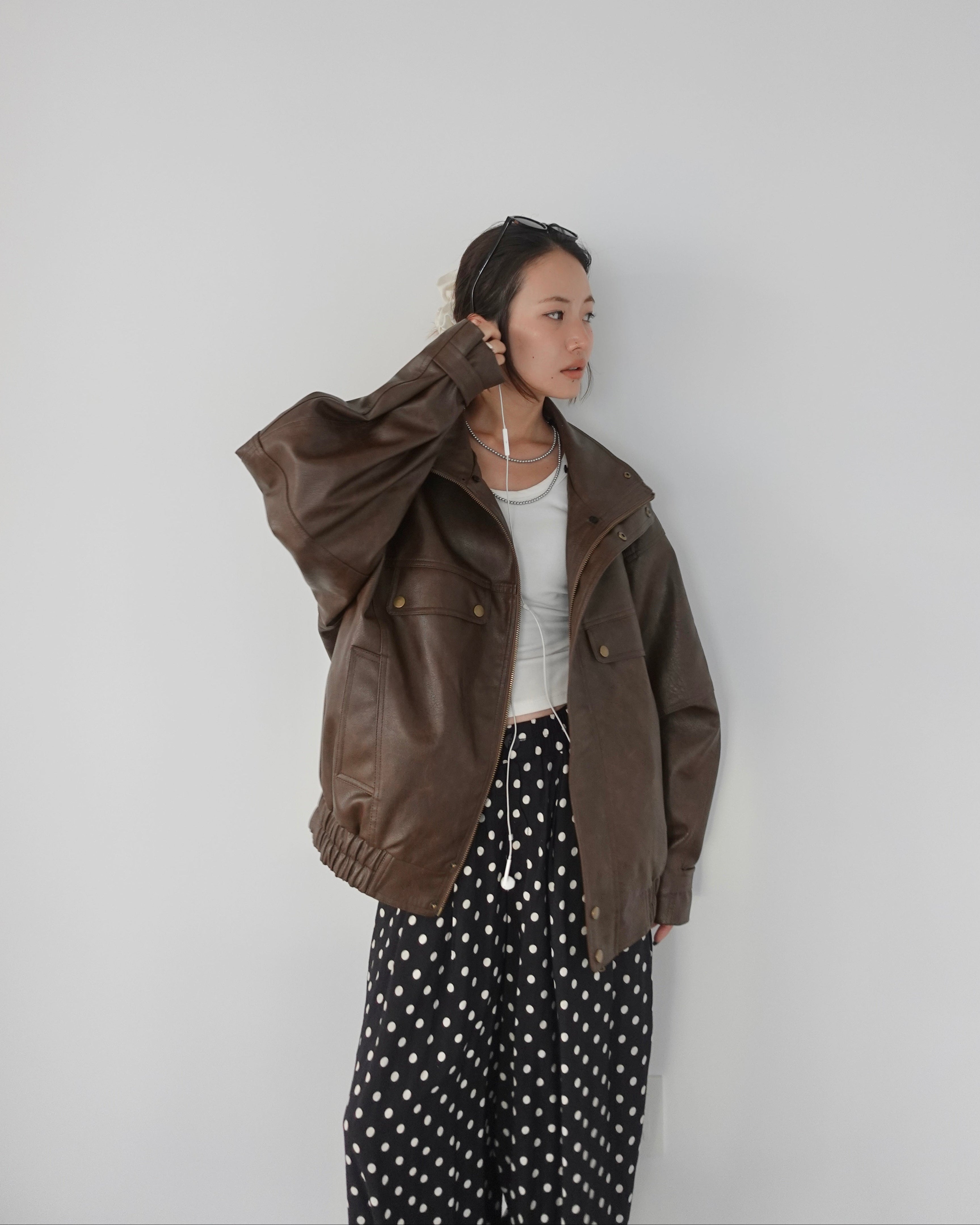 2way vintageレザーブルゾン