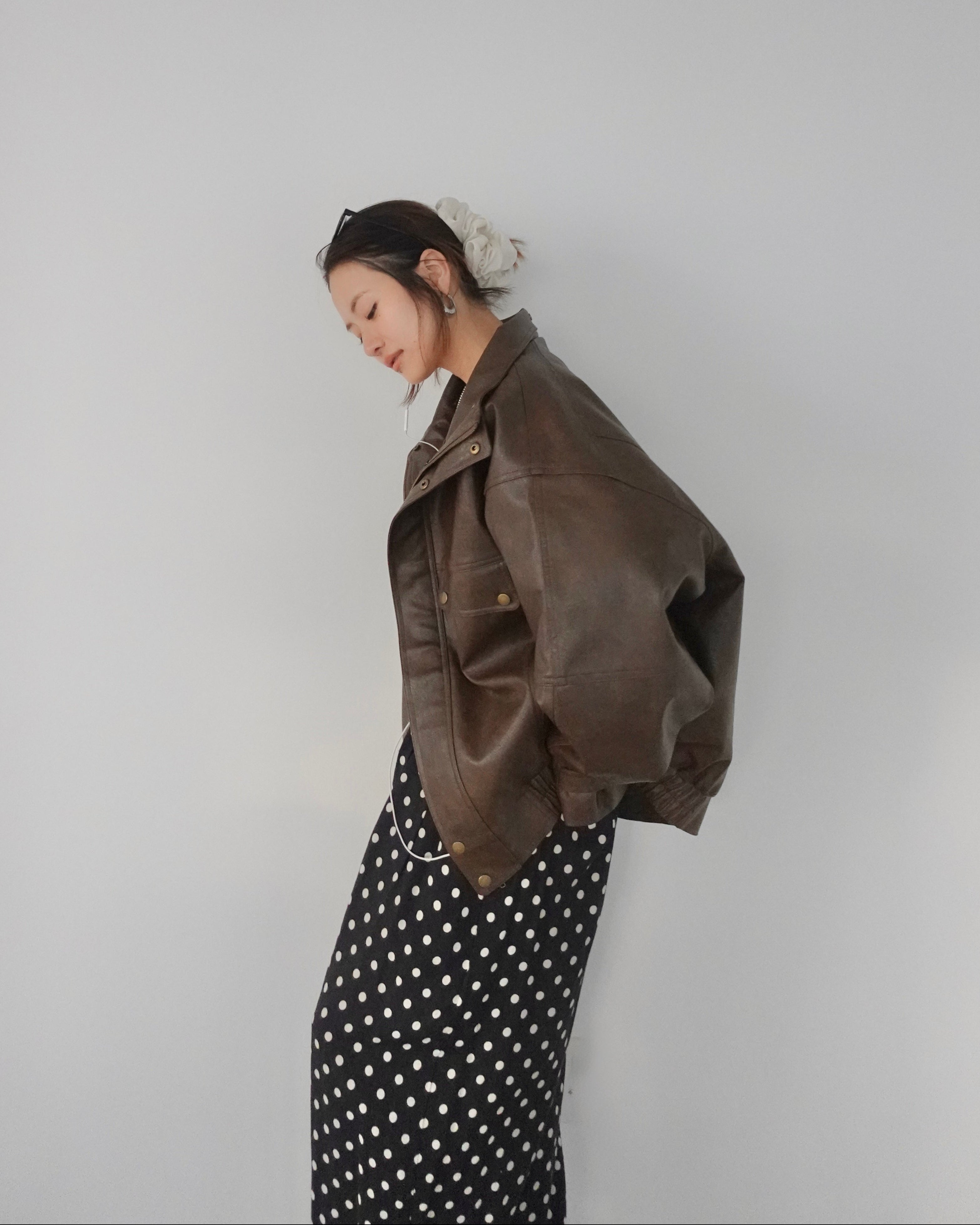 2way vintageレザーブルゾン