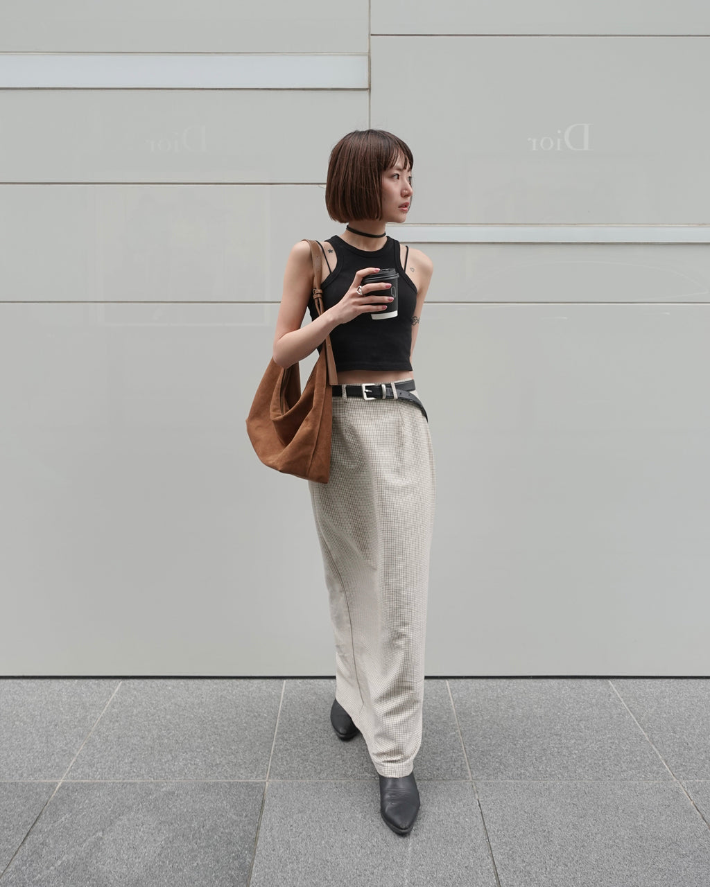 レトロチェックフィットスカート