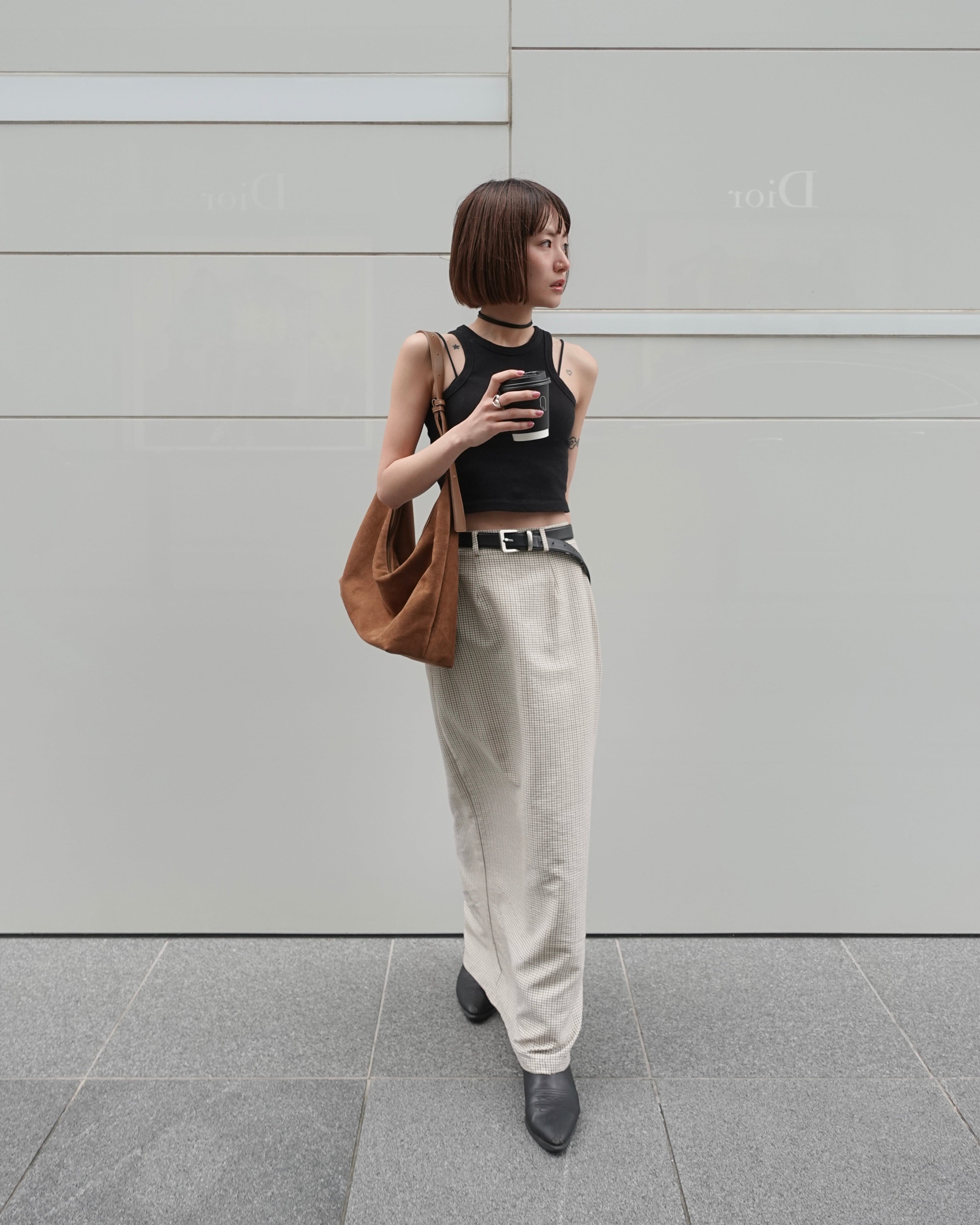 レトロチェックフィットスカート