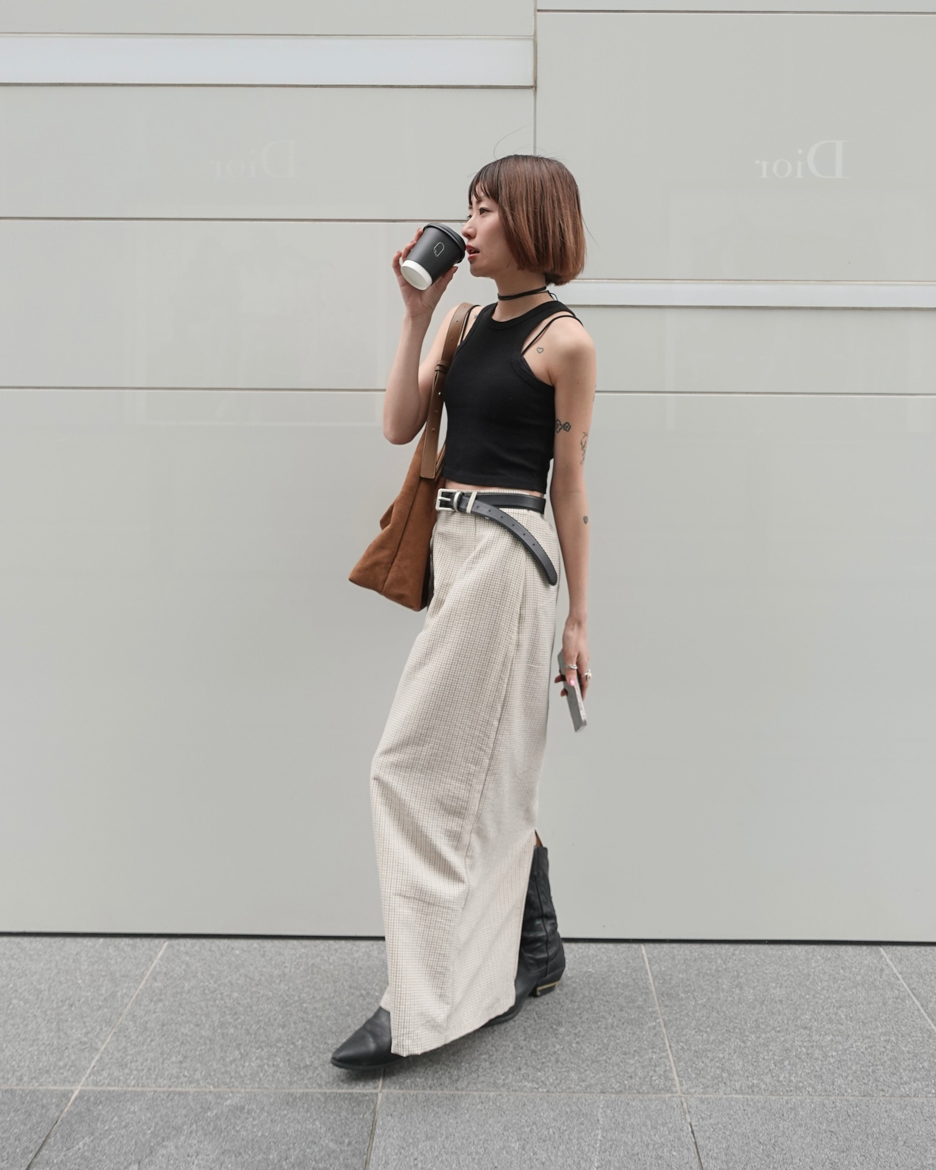 レトロチェックフィットスカート