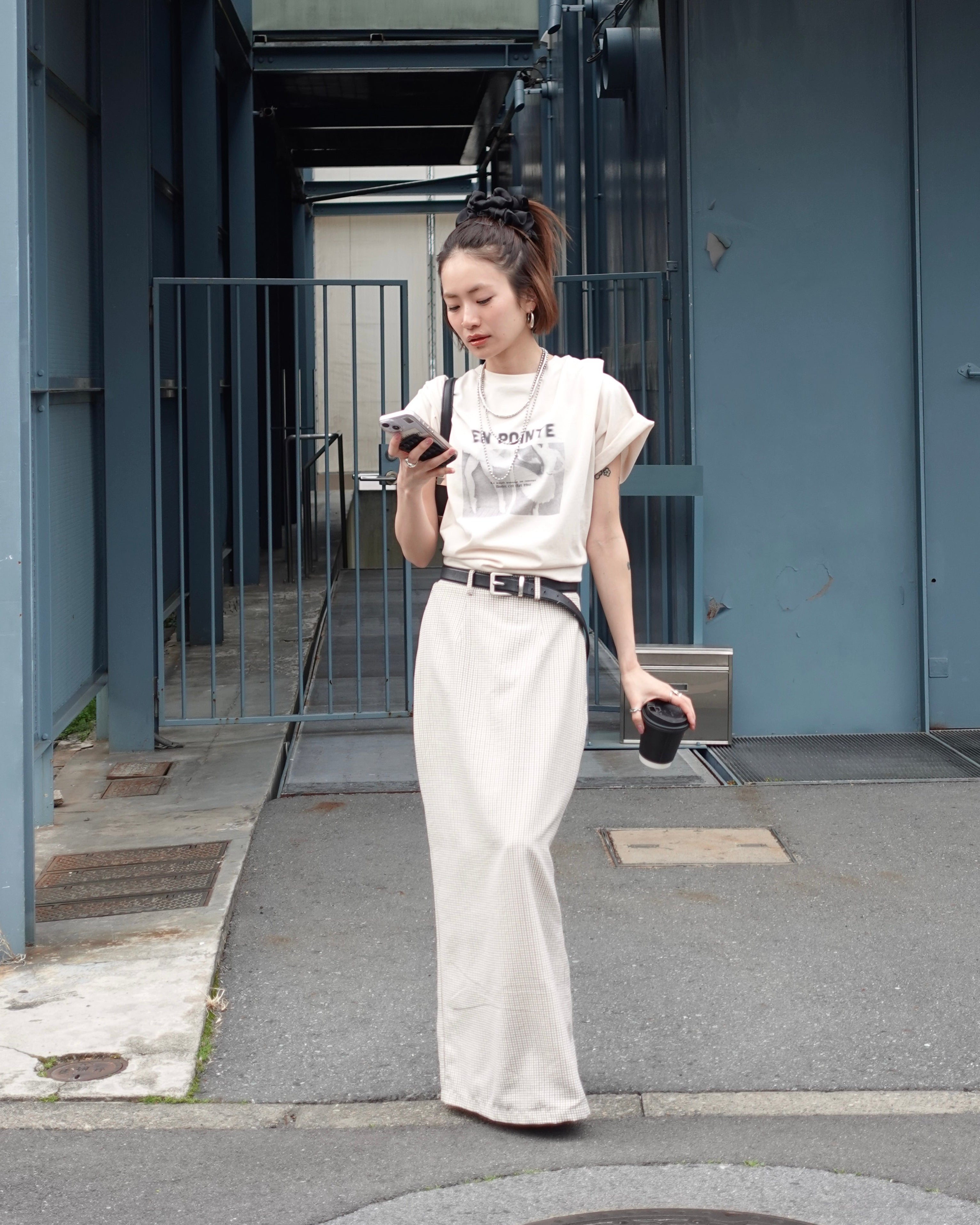 レトロチェックフィットスカート