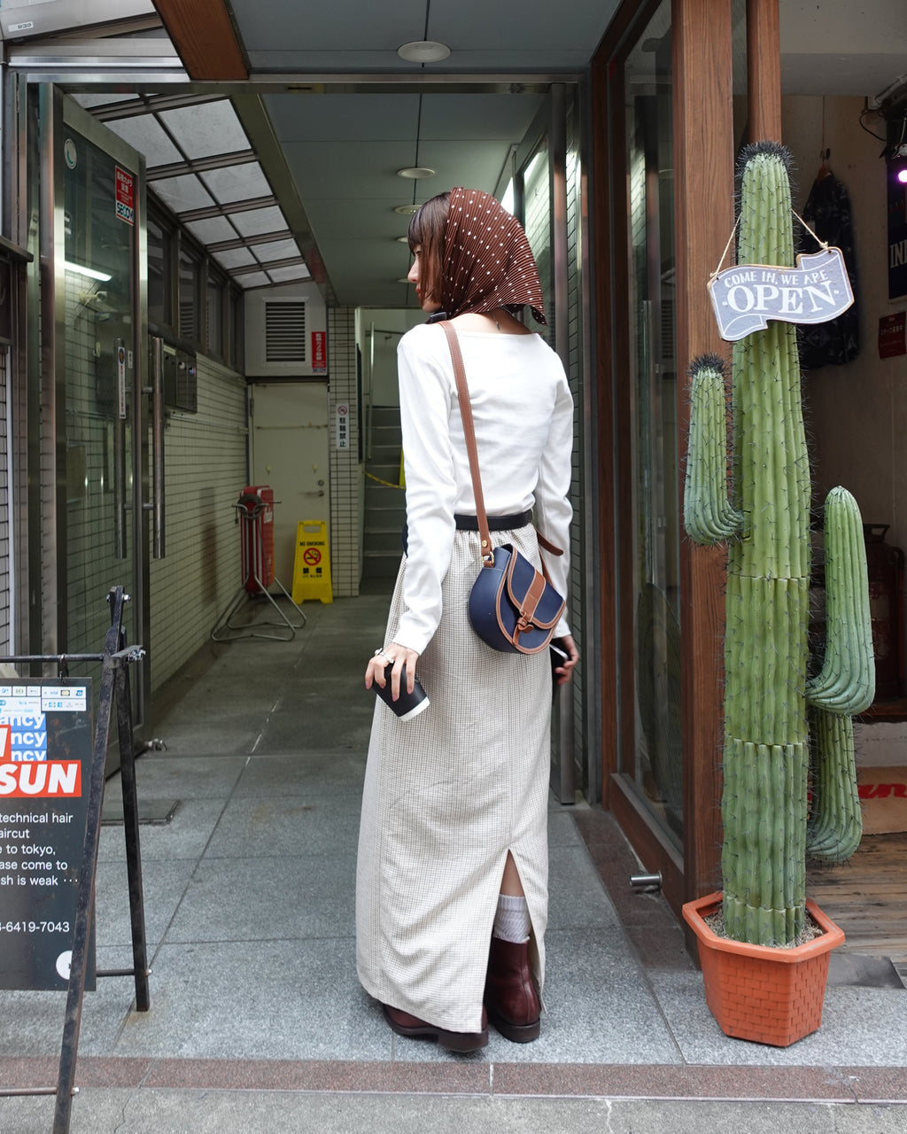 レトロチェックフィットスカート