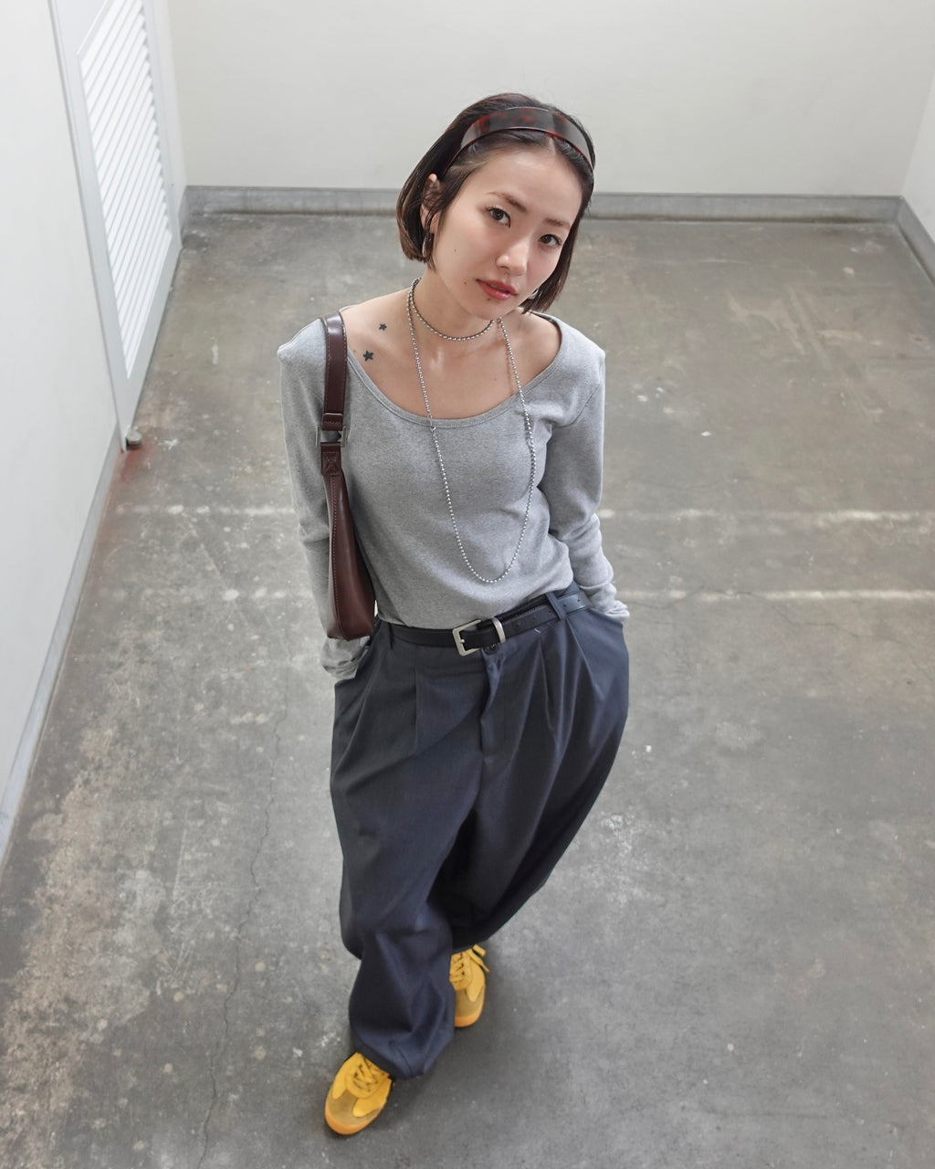 ワイドスラックスパンツ