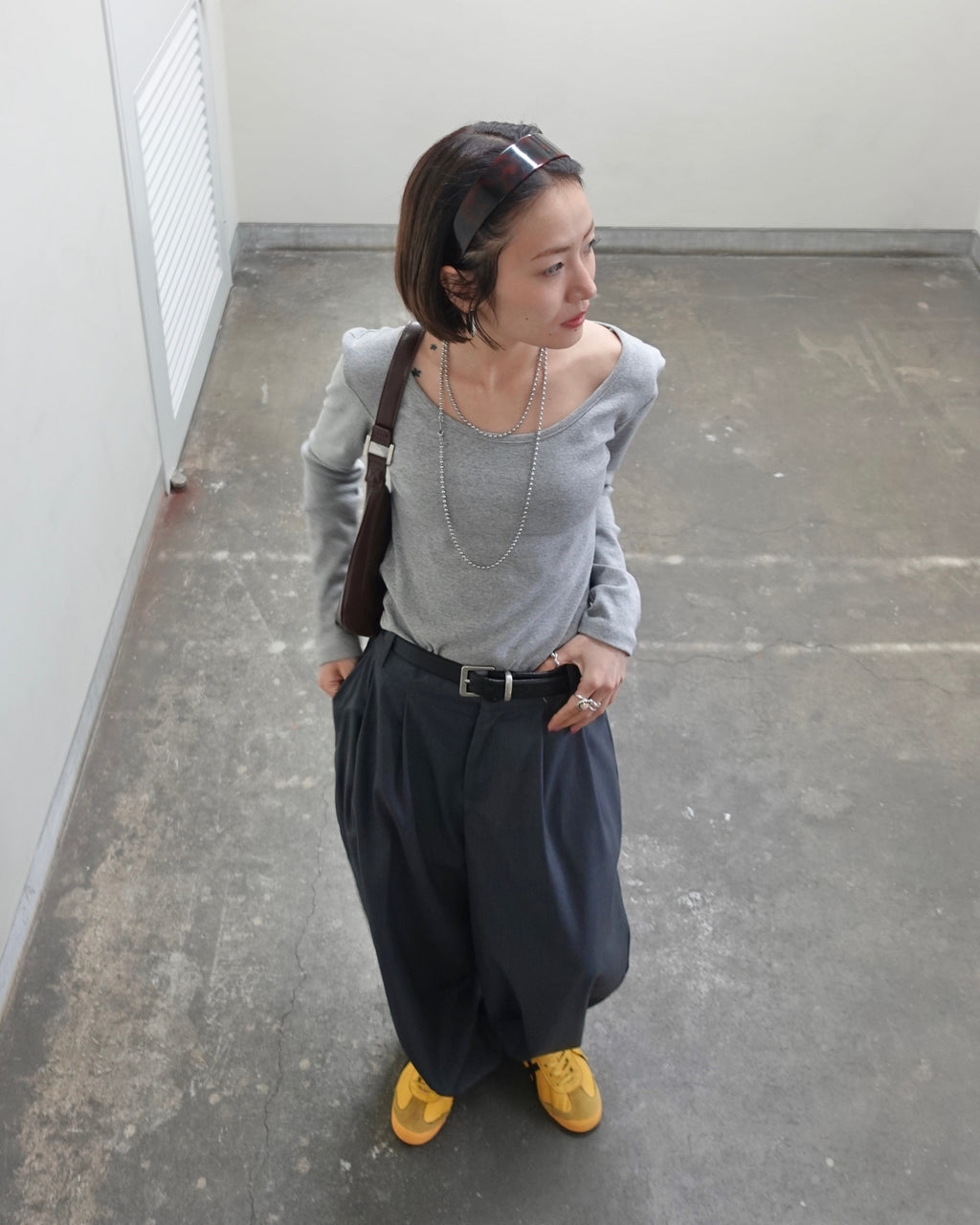 ワイドスラックスパンツ