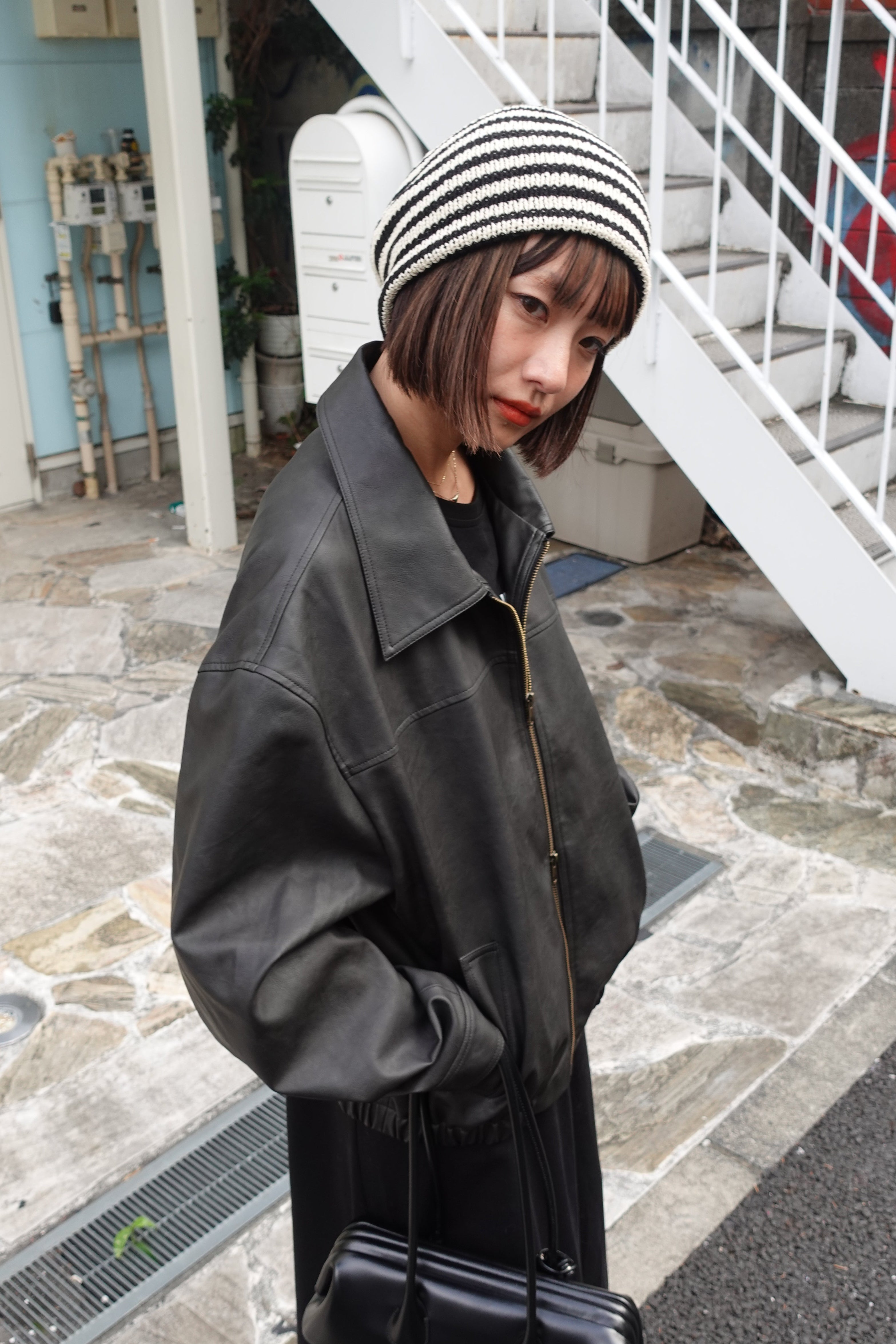 Vintageレザーブルゾン