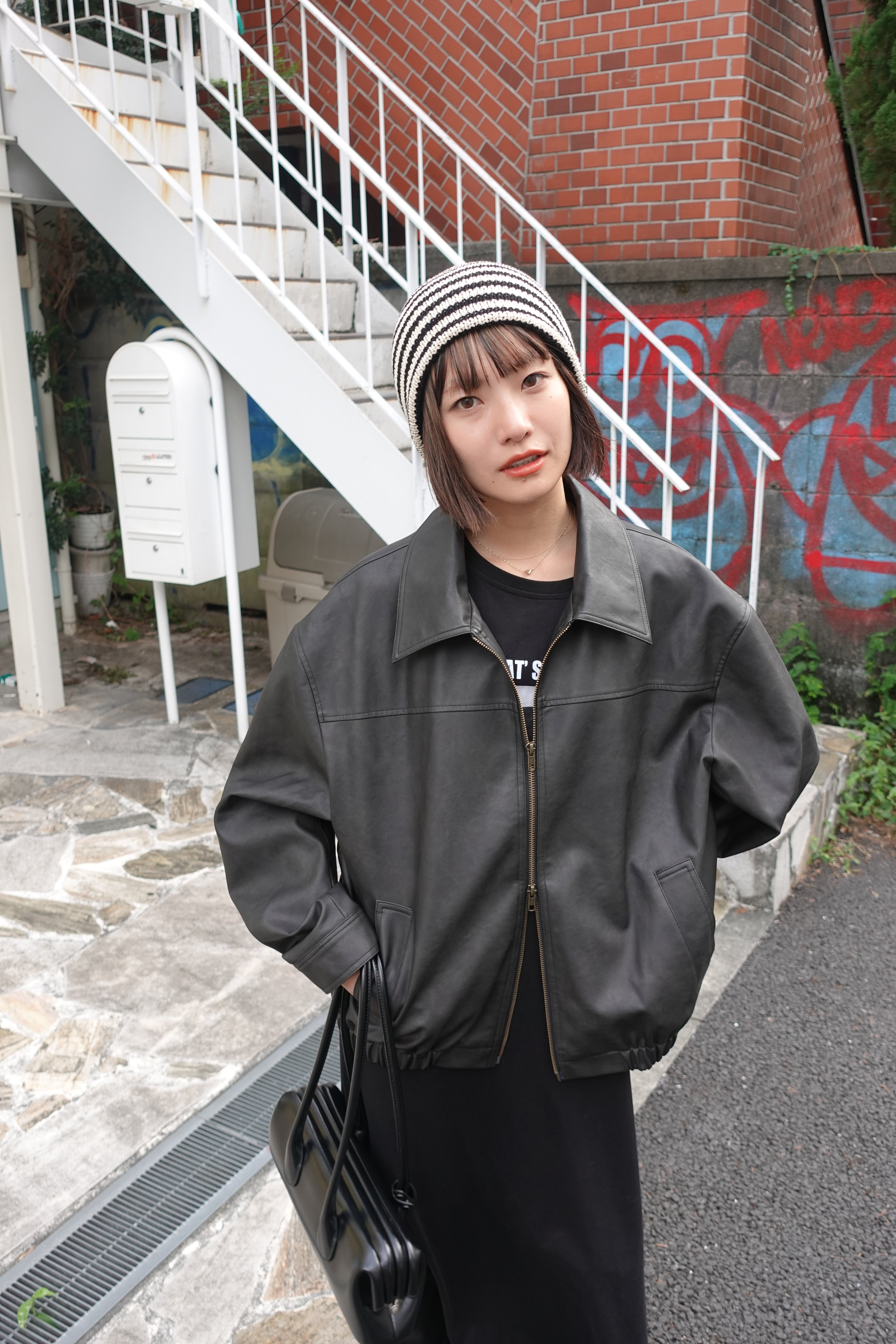 Vintageレザーブルゾン