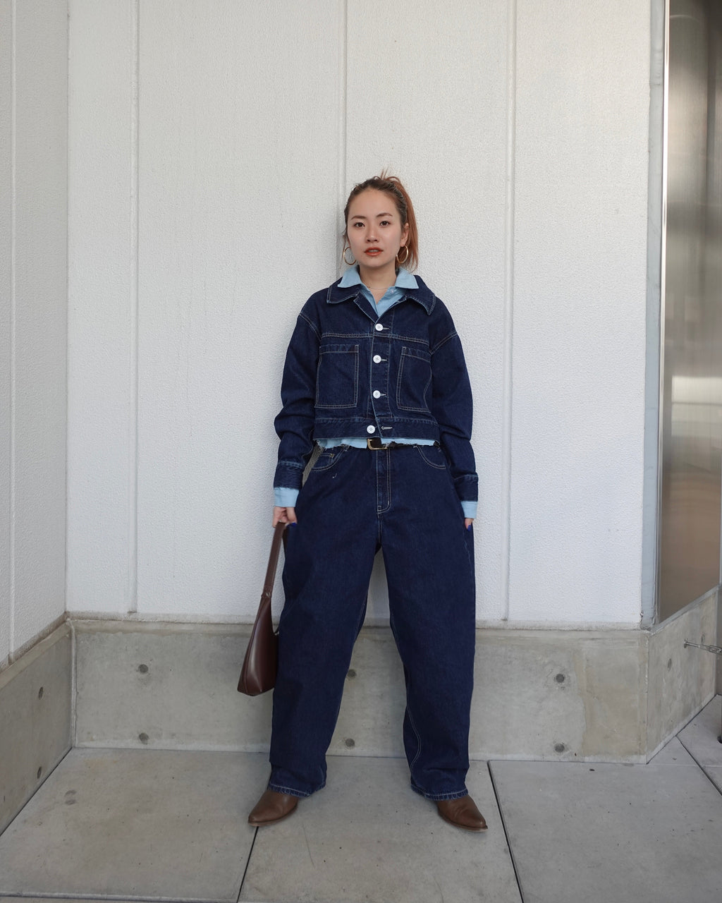 ホワイトボタンデニムJK