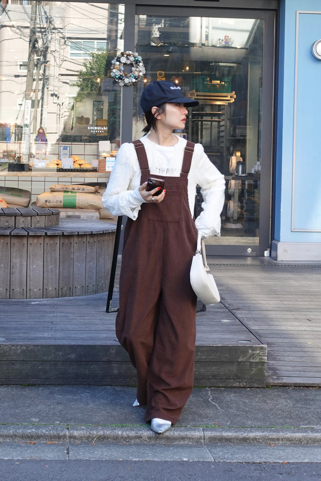 コーデュロイルーズサロペット