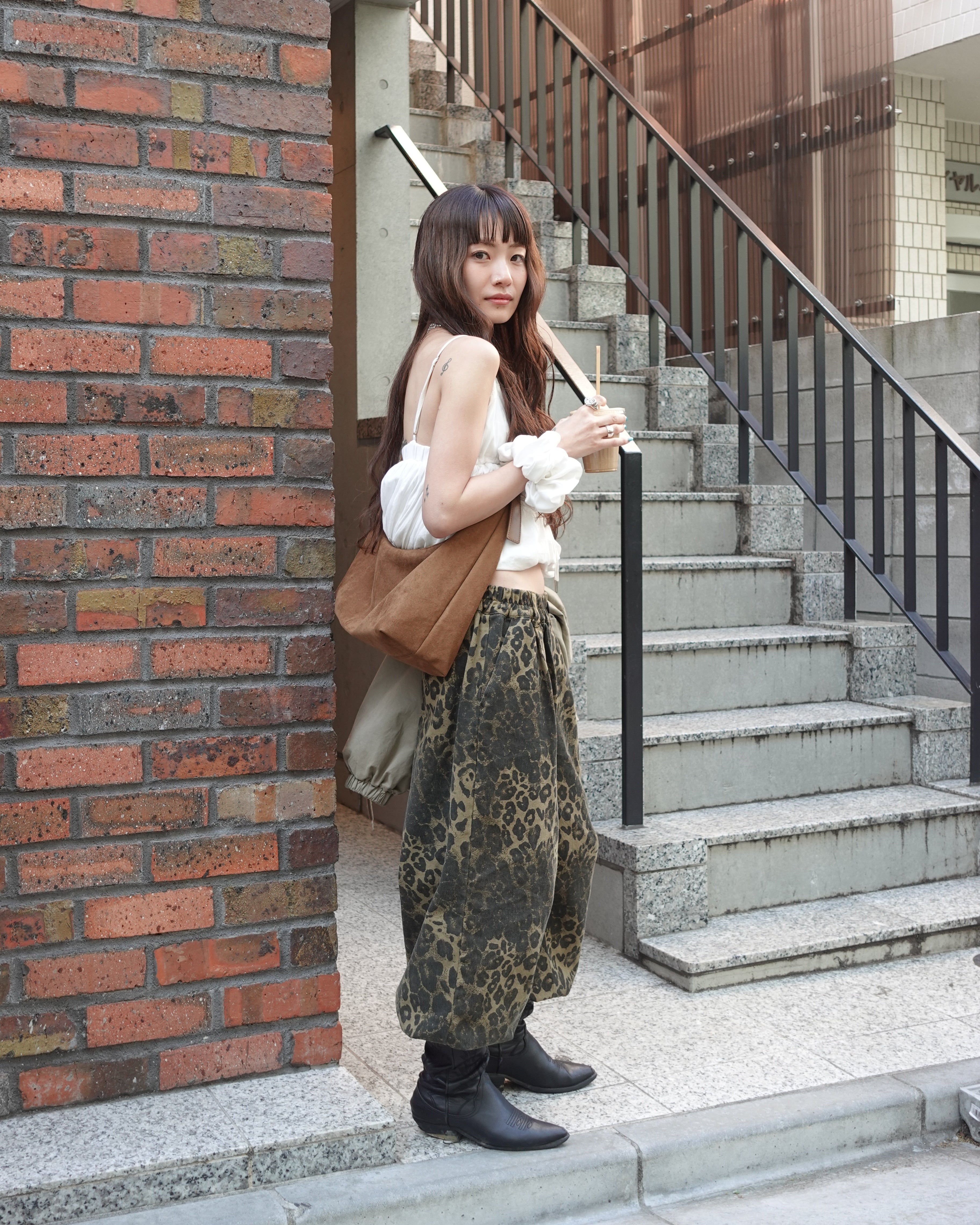 ボリュームレオパードパンツ