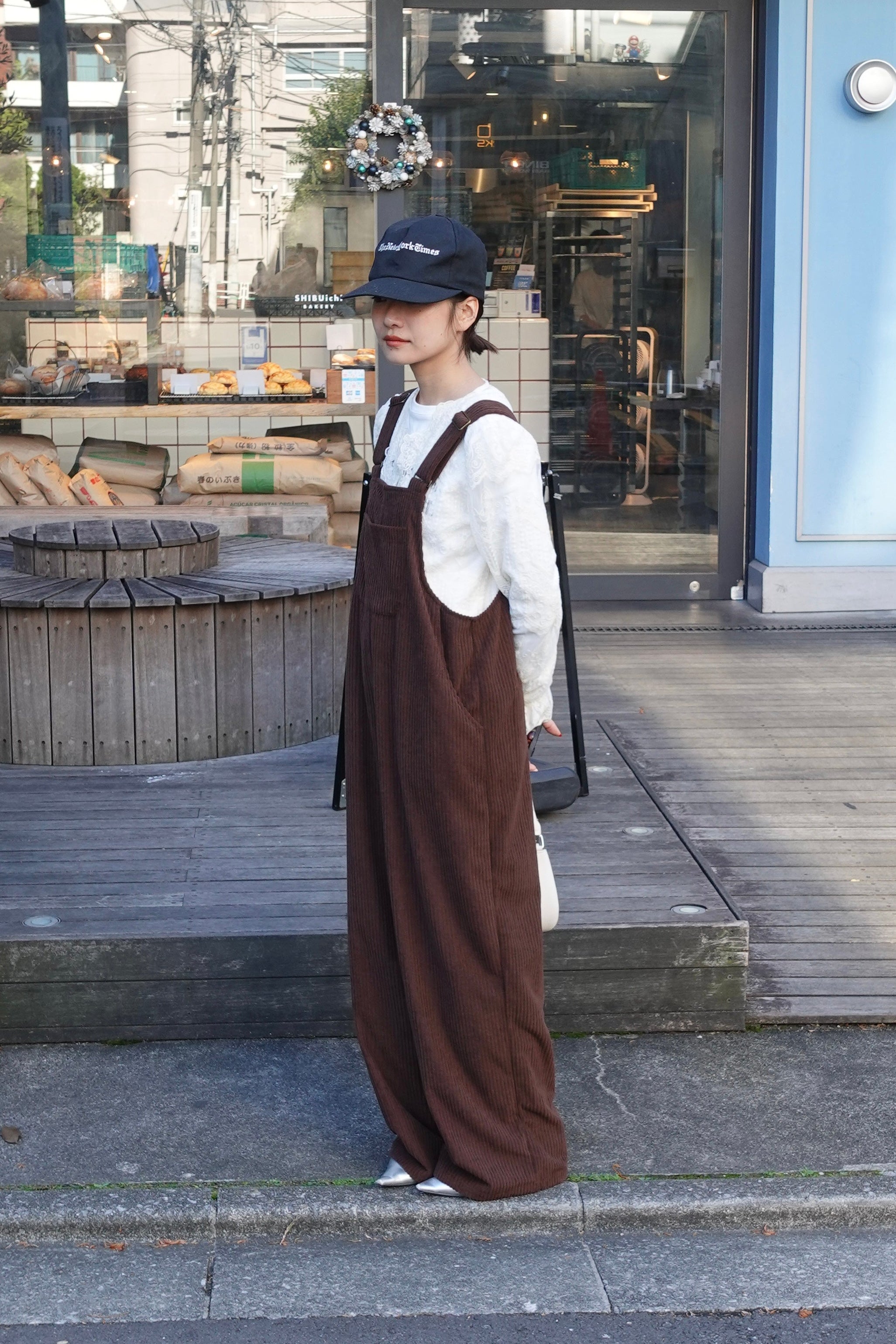 コーデュロイルーズサロペット