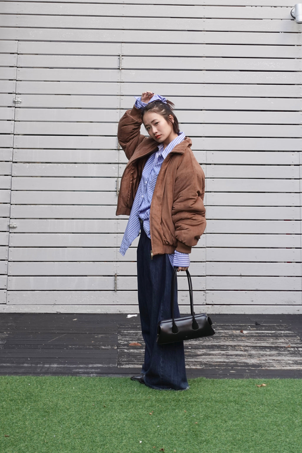 中綿スウェードブルゾン