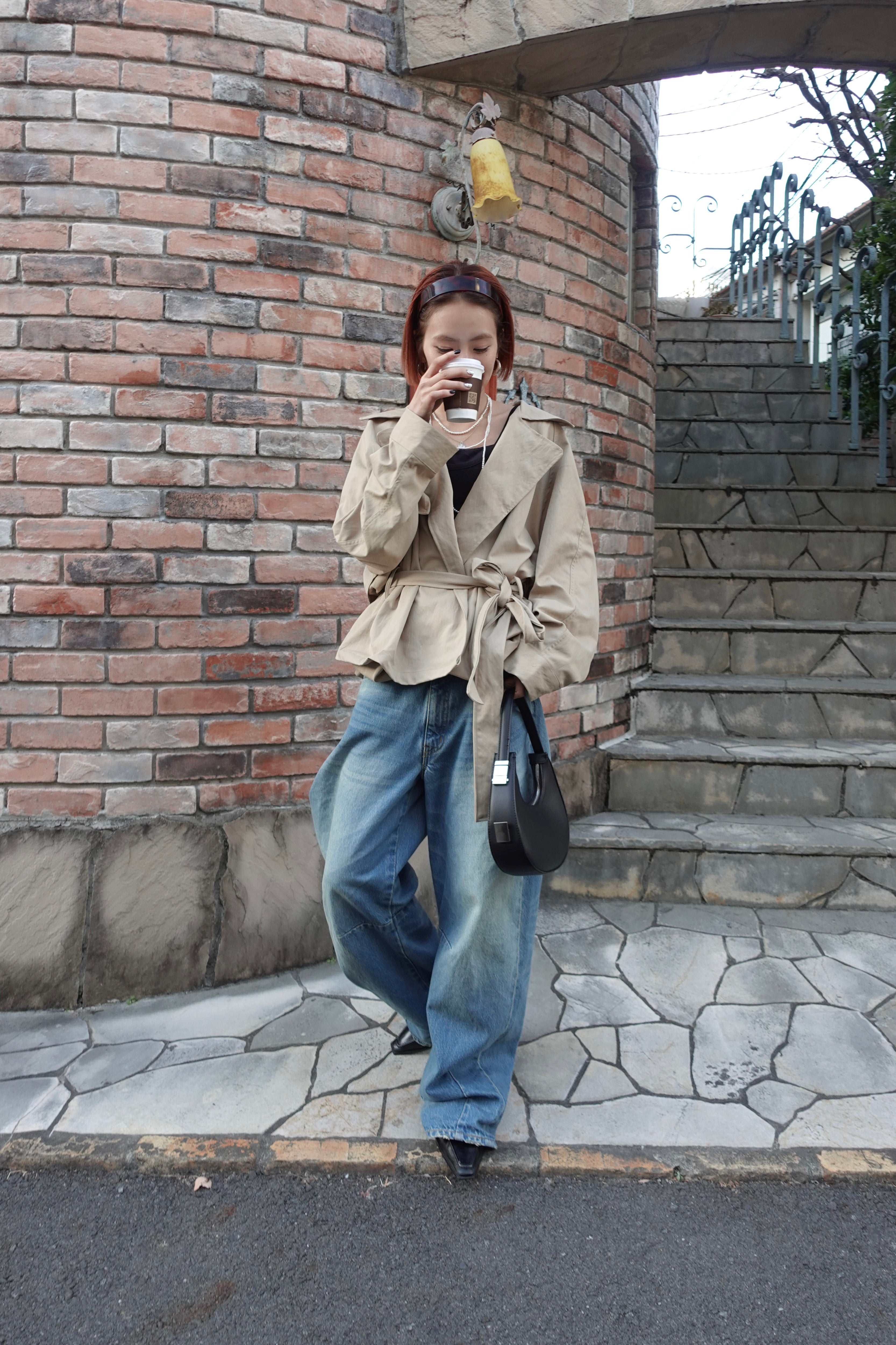 ショートトレンチガウンコート