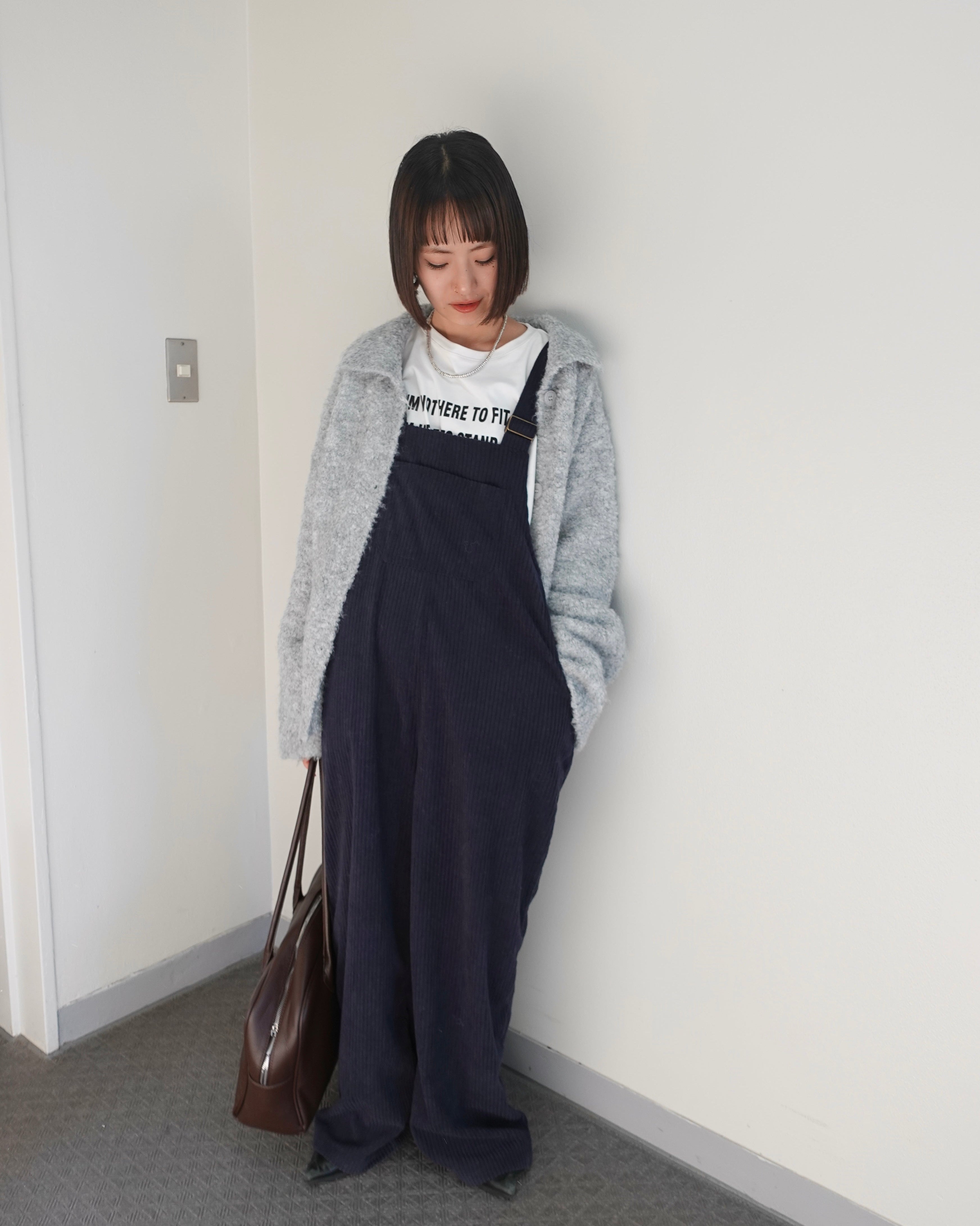 コーデュロイルーズサロペット