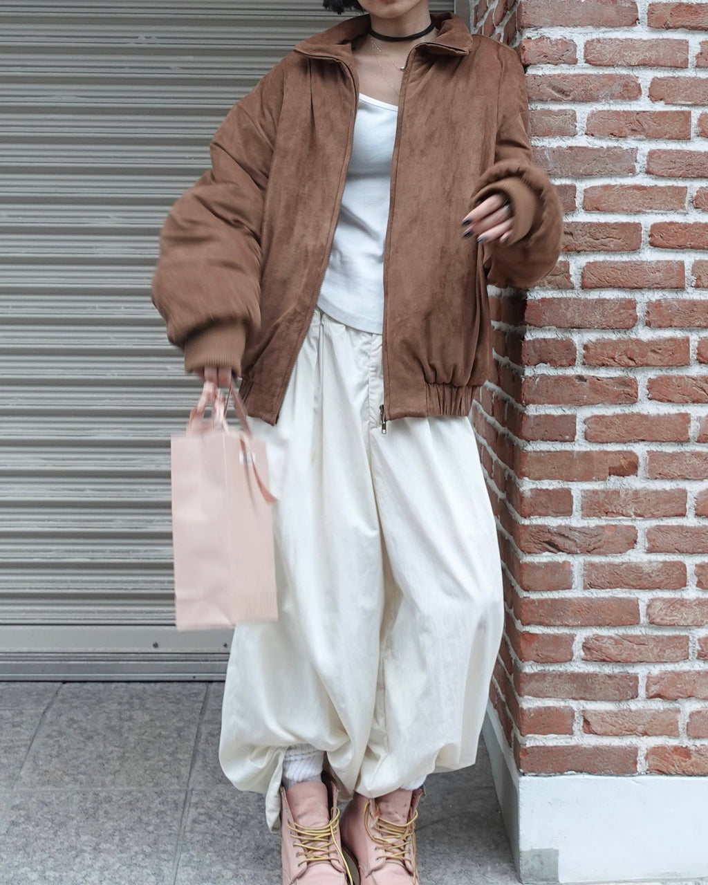 中綿スウェードブルゾン