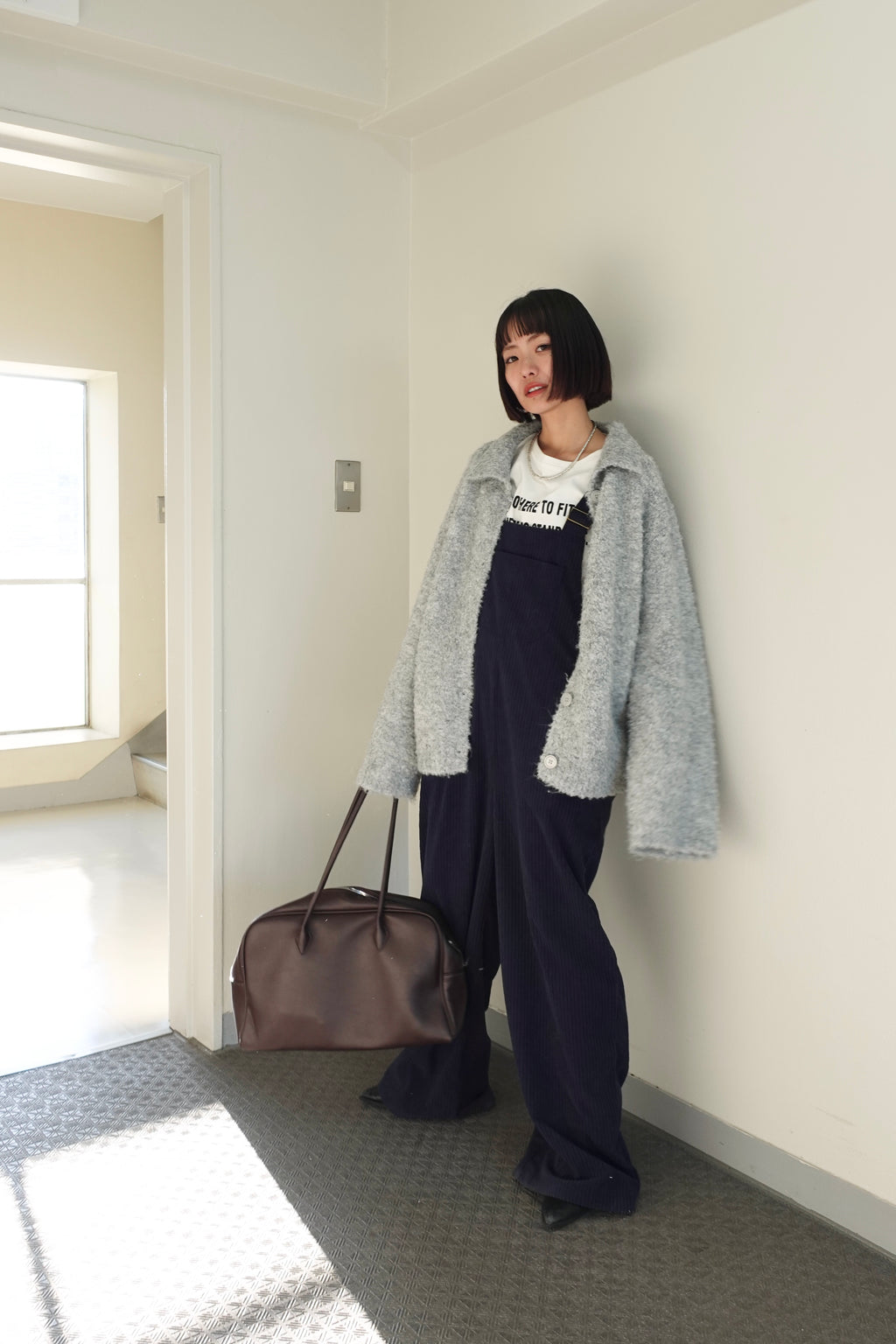 コーデュロイルーズサロペット