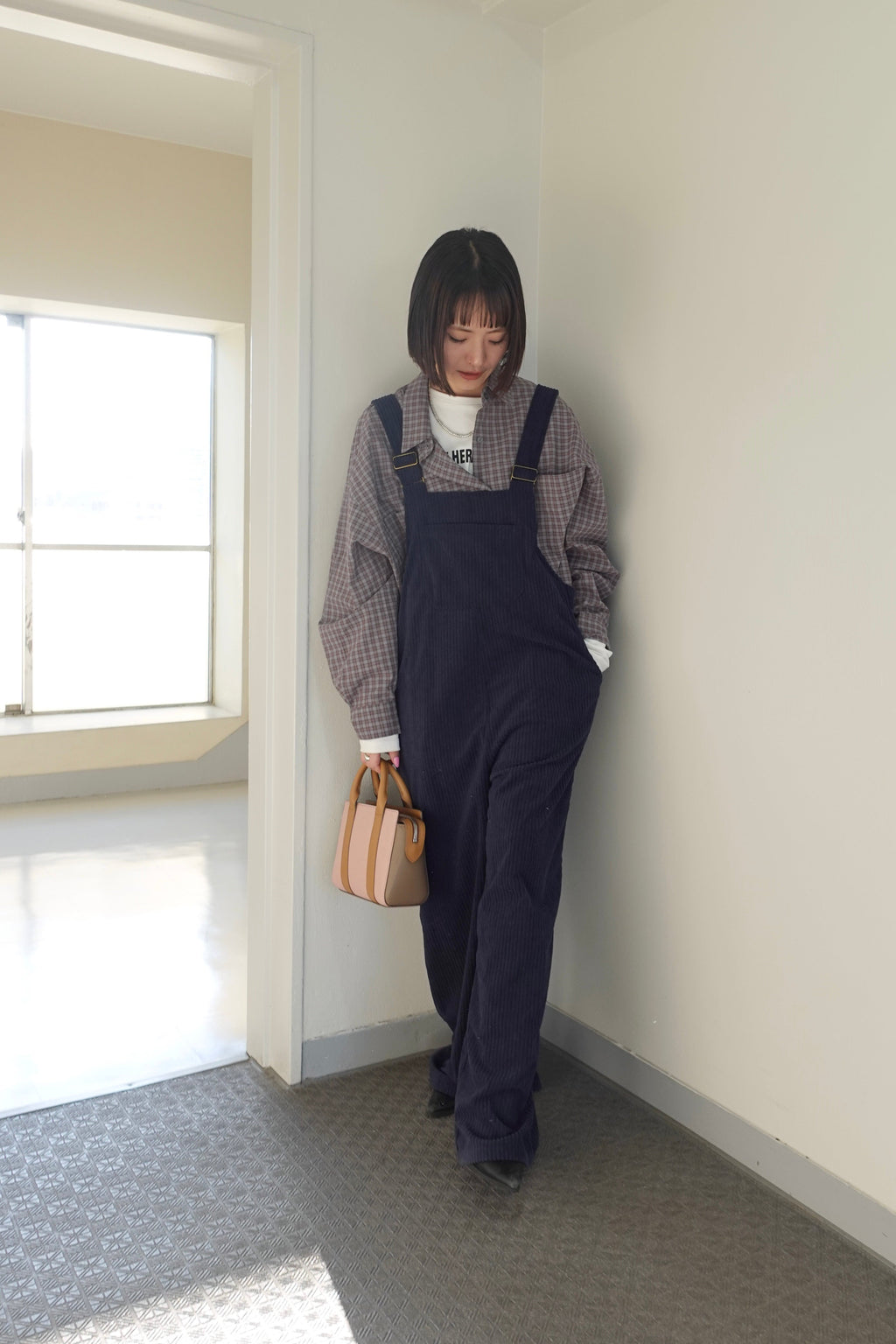 コーデュロイルーズサロペット