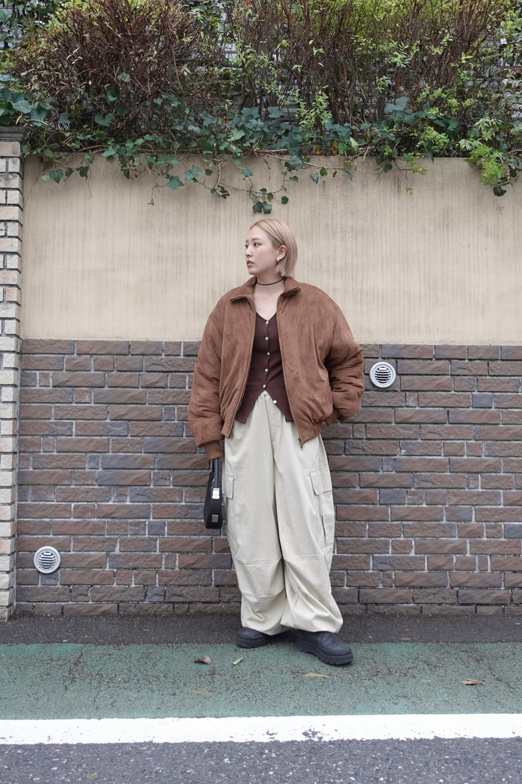 中綿スウェードブルゾン