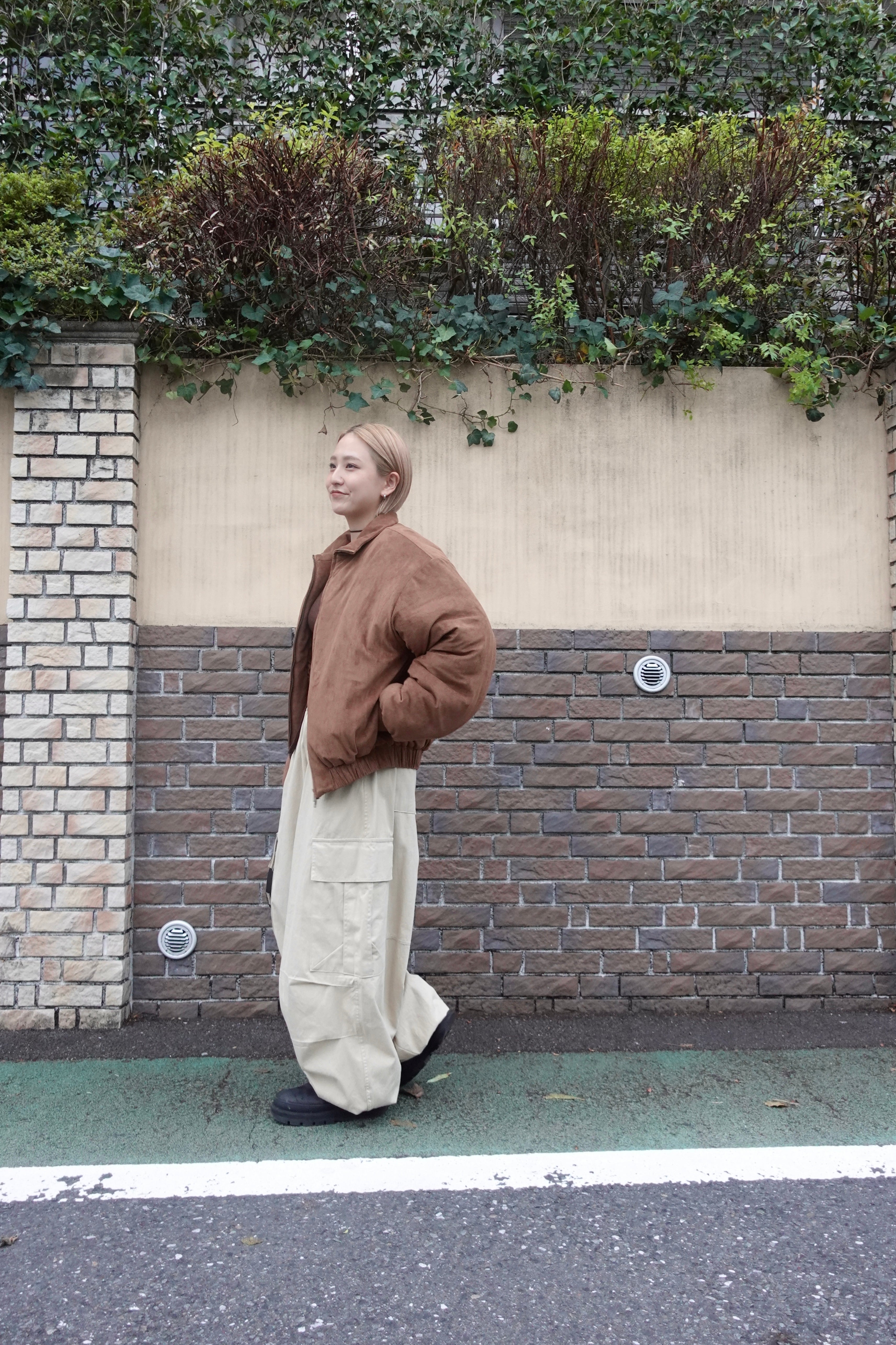 中綿スウェードブルゾン