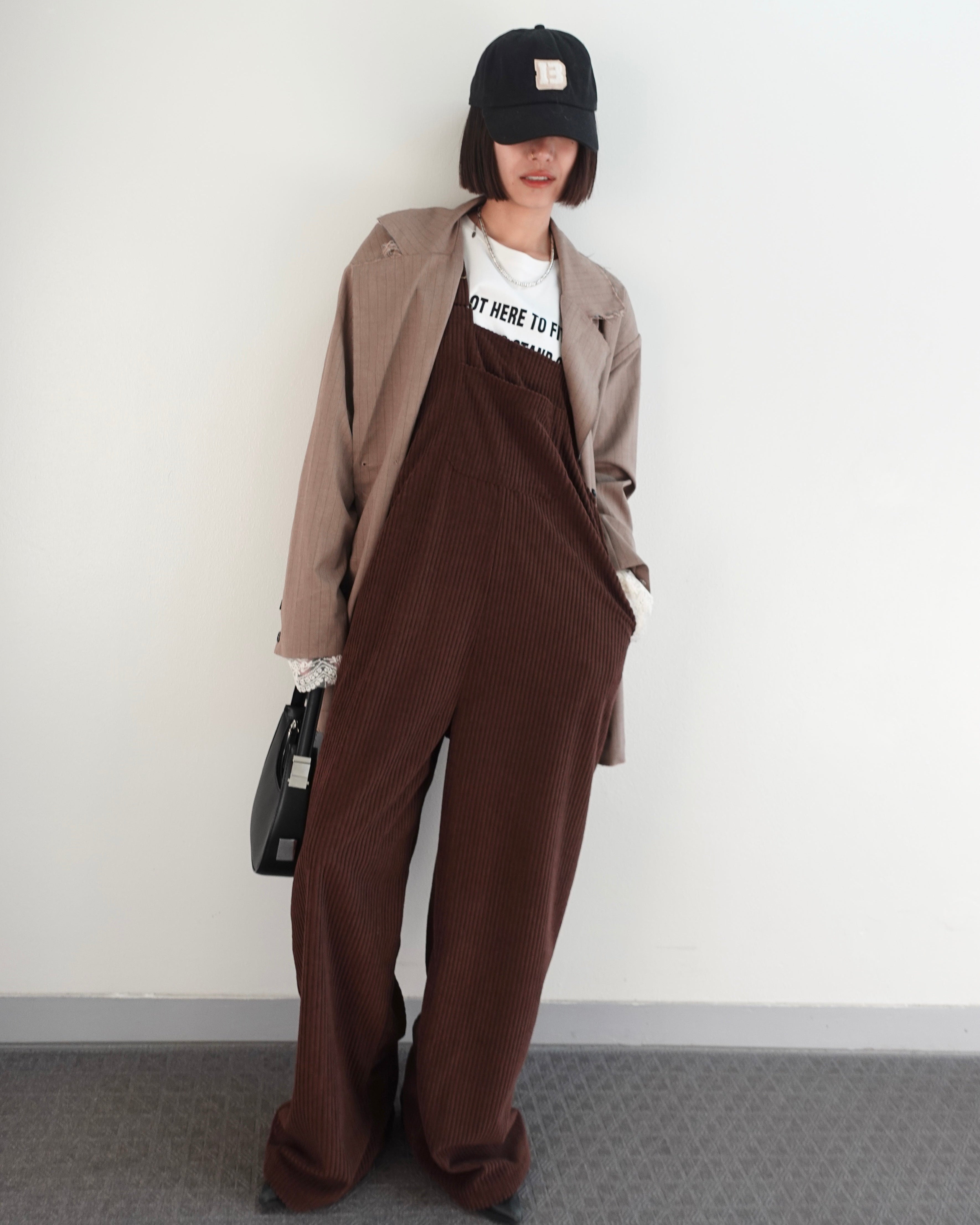 コーデュロイルーズサロペット