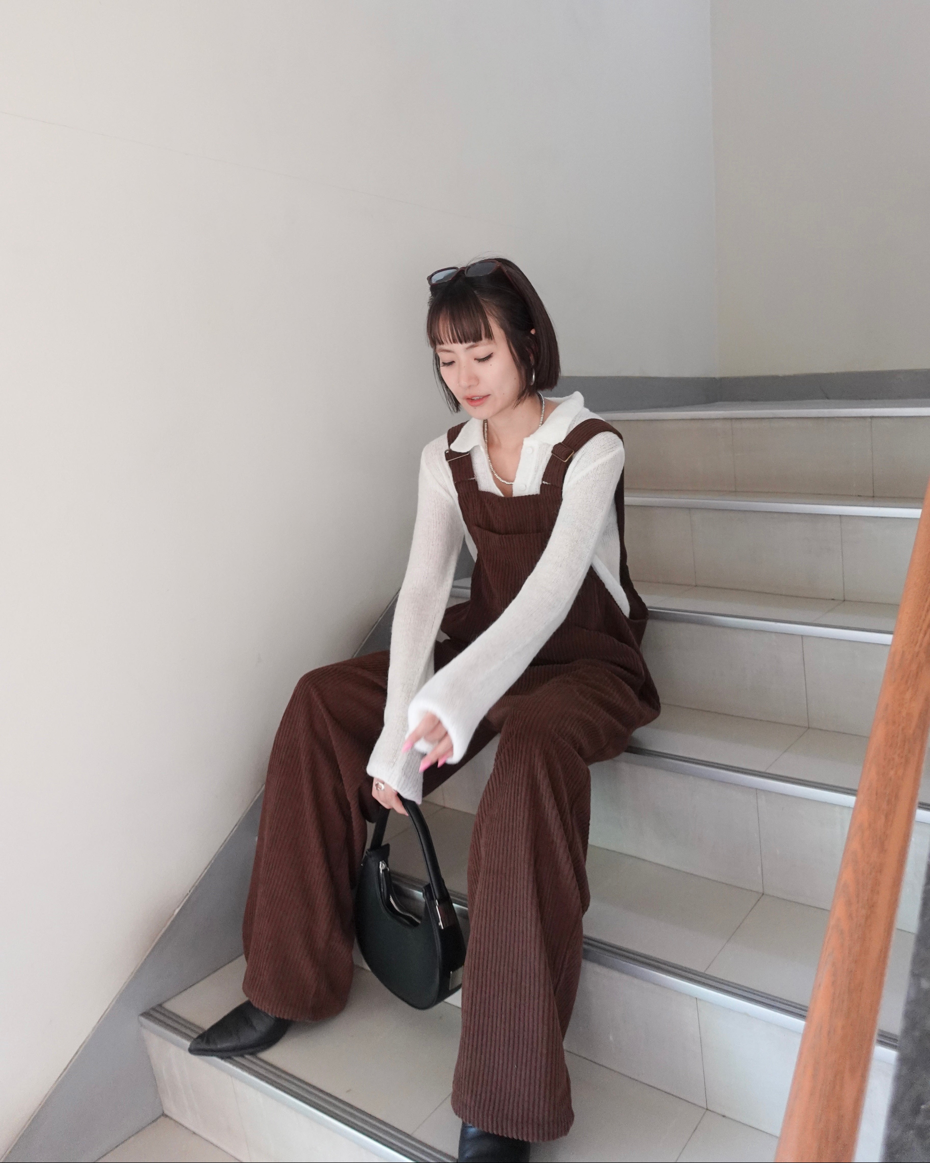 コーデュロイルーズサロペット