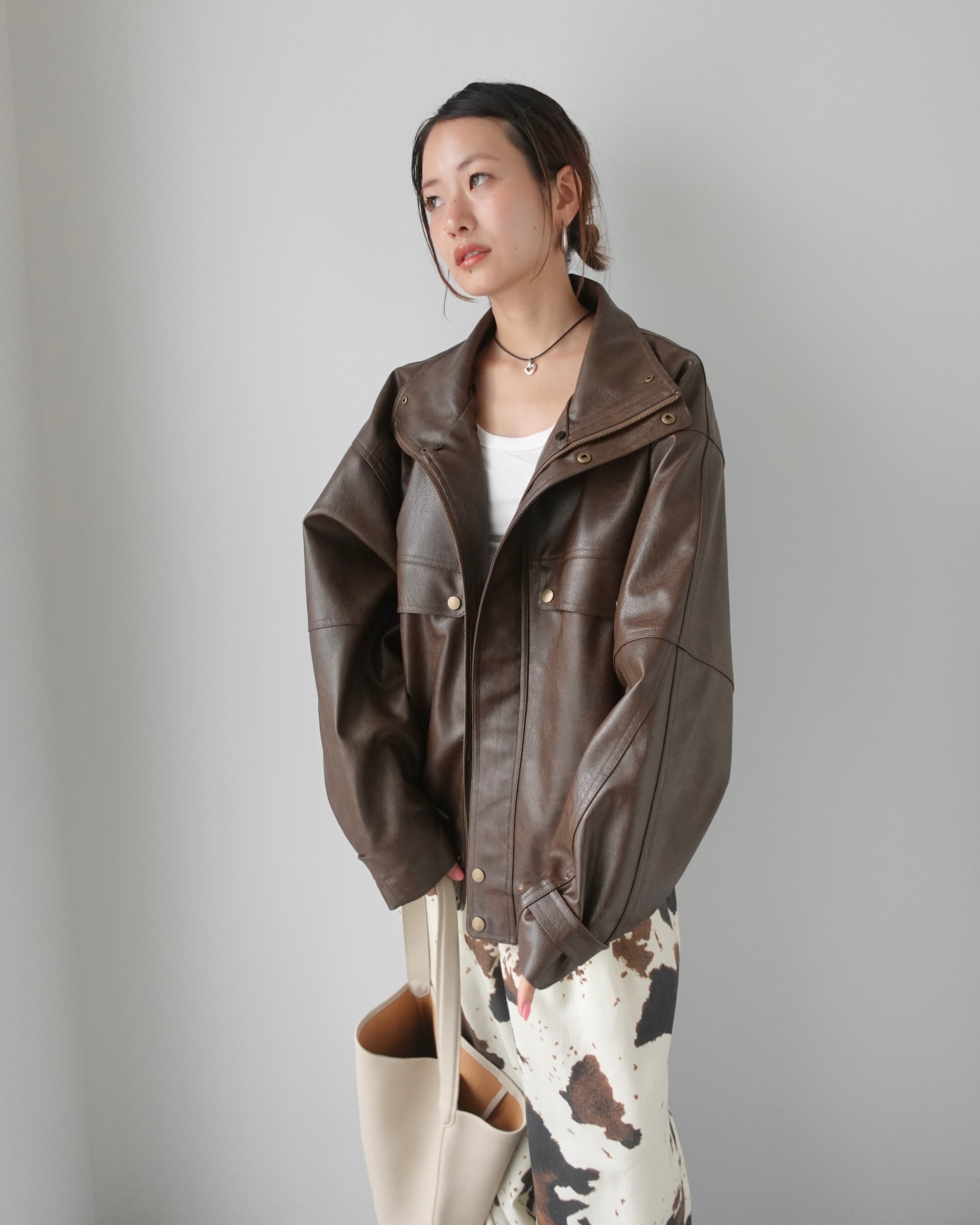 2way vintageレザーブルゾン
