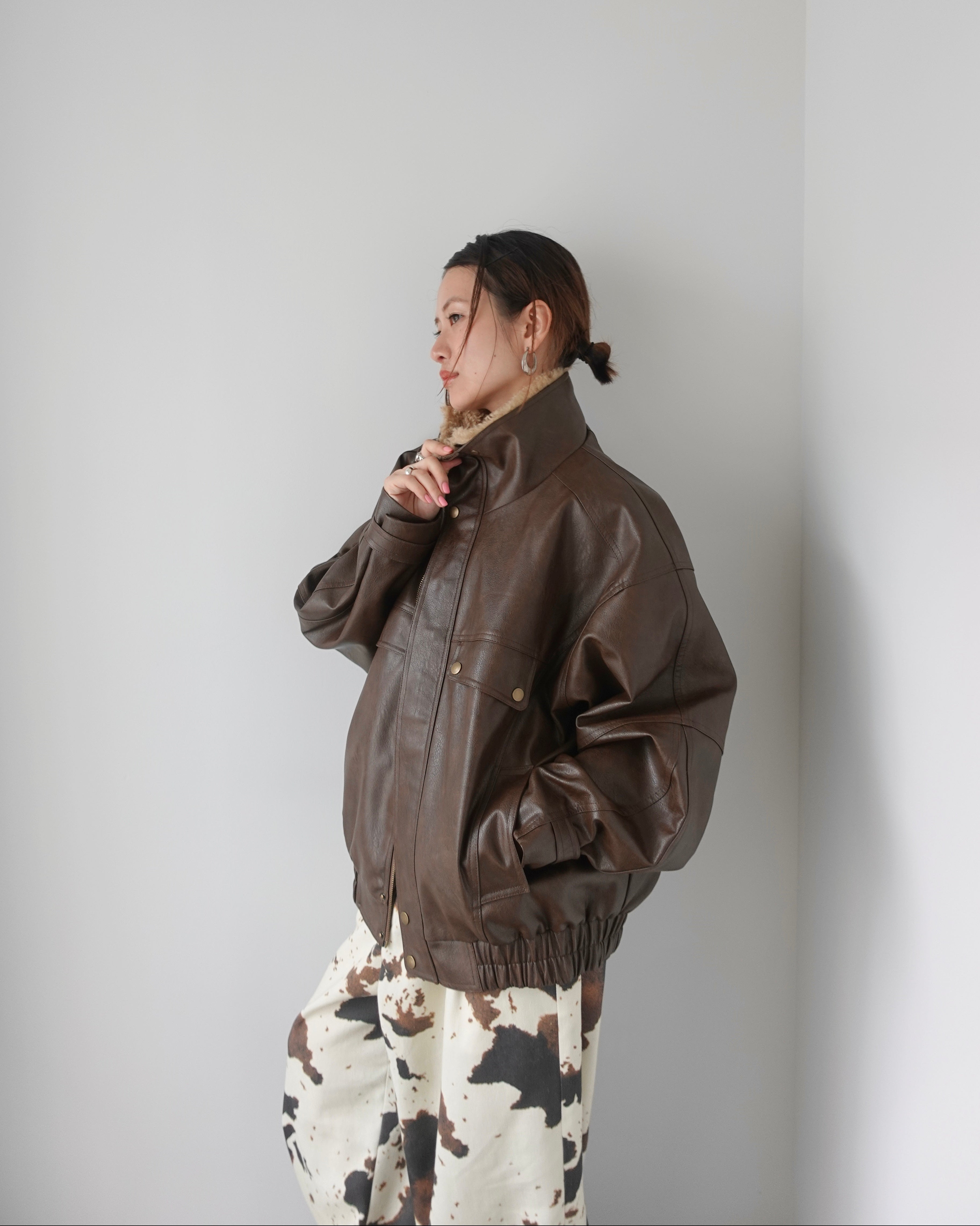 2way vintageレザーブルゾン