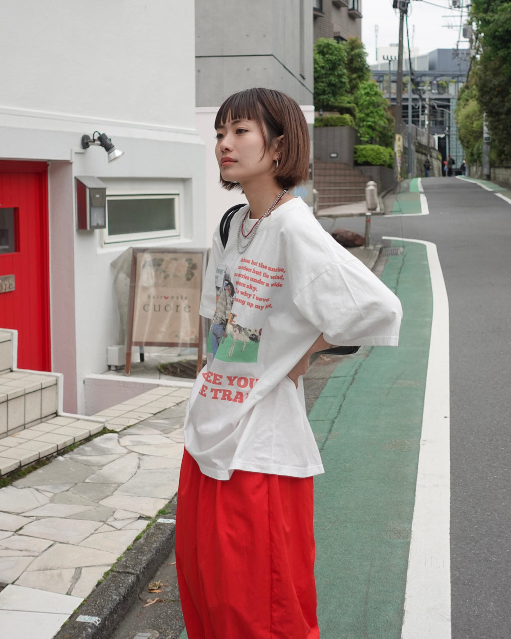 ルーズカラーロゴTee