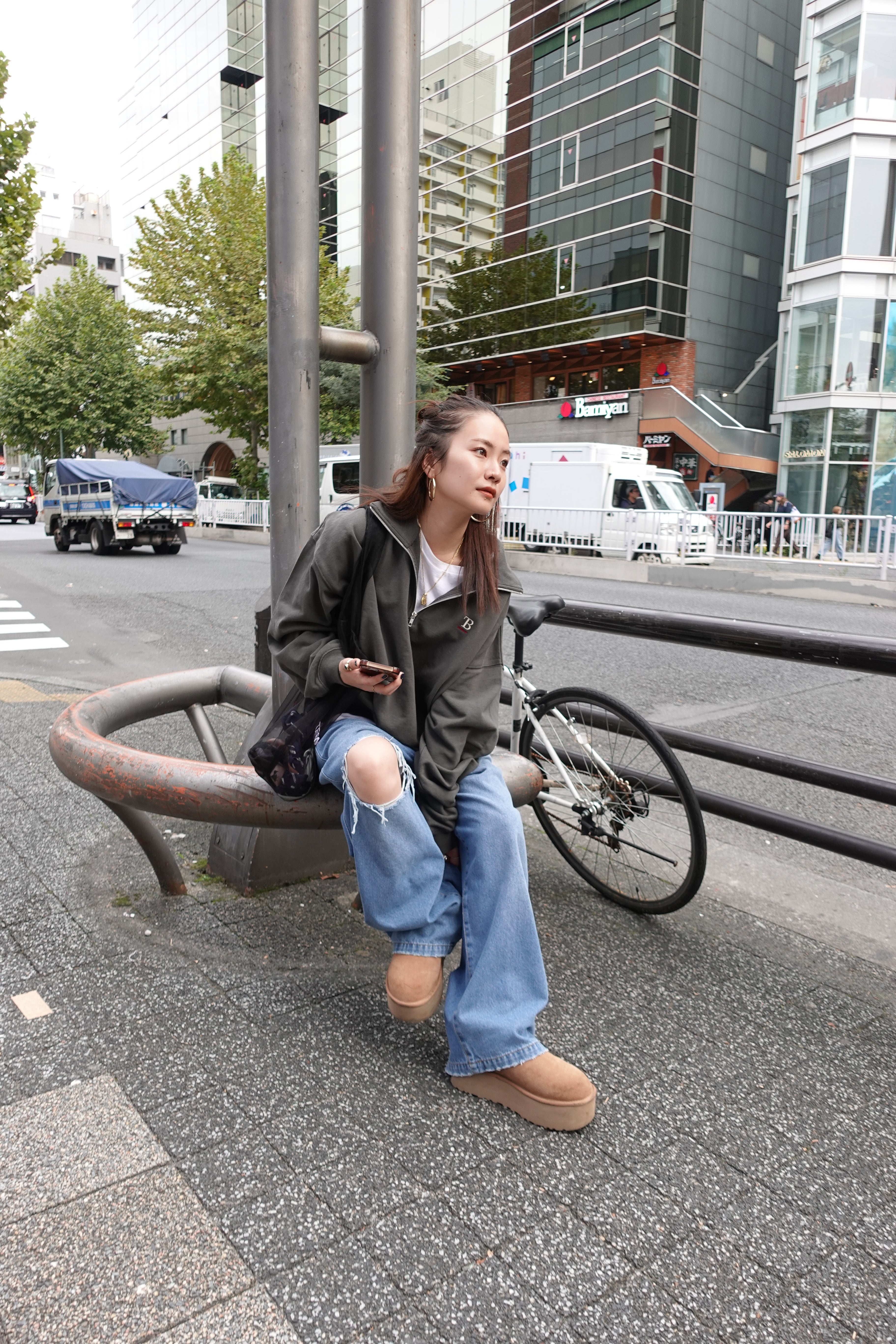 レオパードパッチボーイズデニム