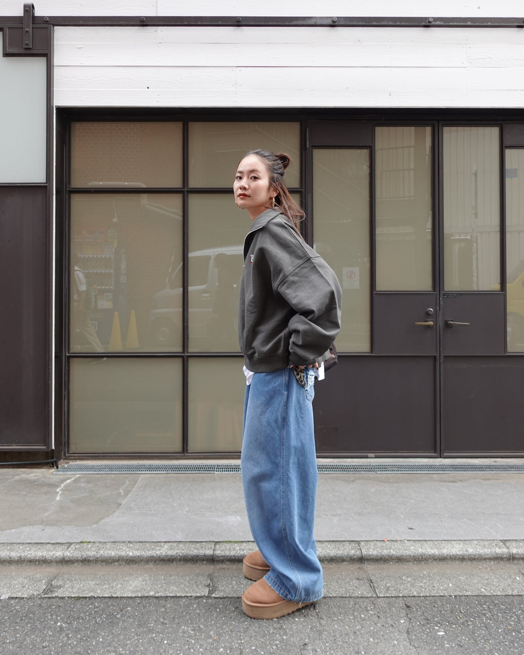 レオパードパッチボーイズデニム