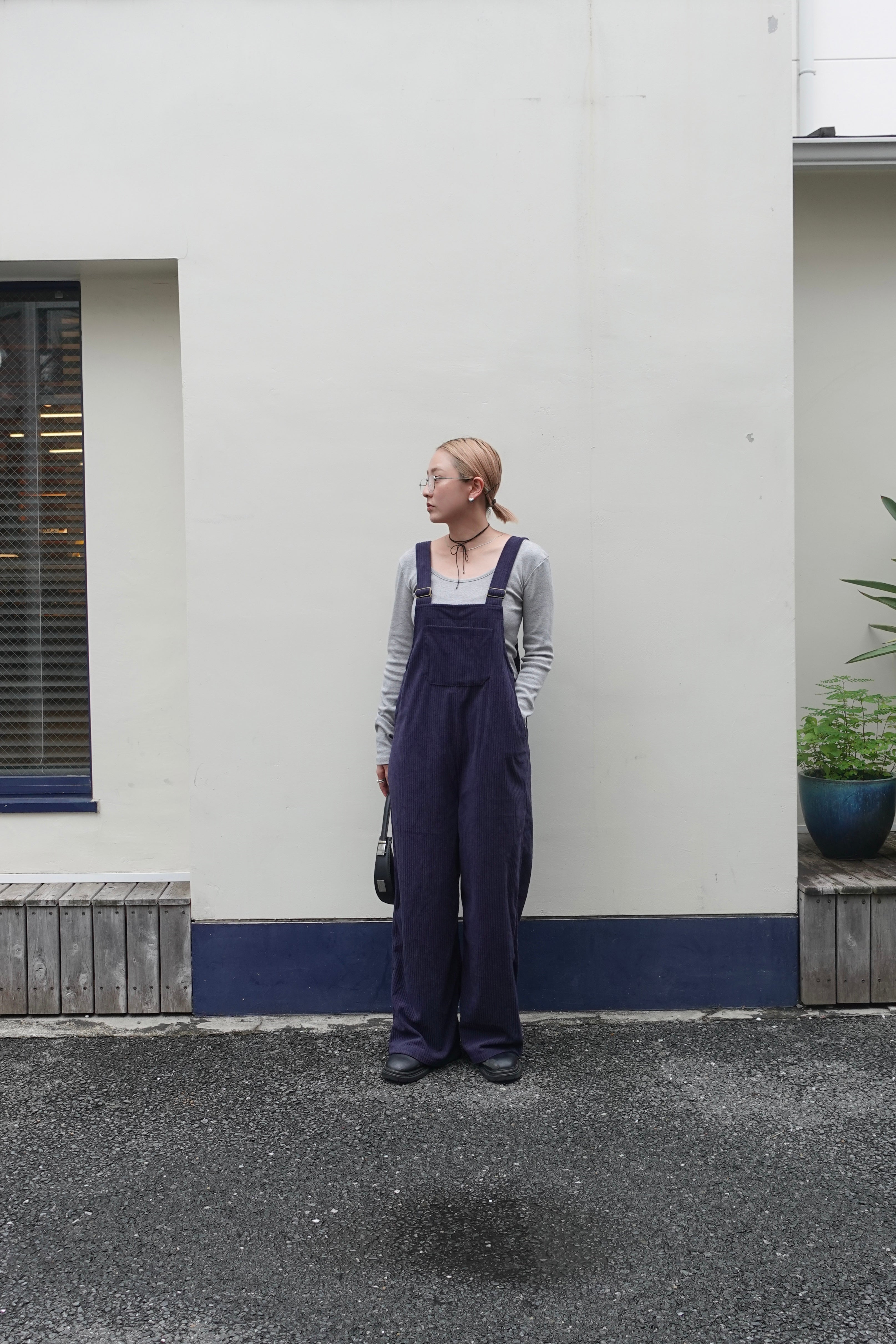 コーデュロイルーズサロペット