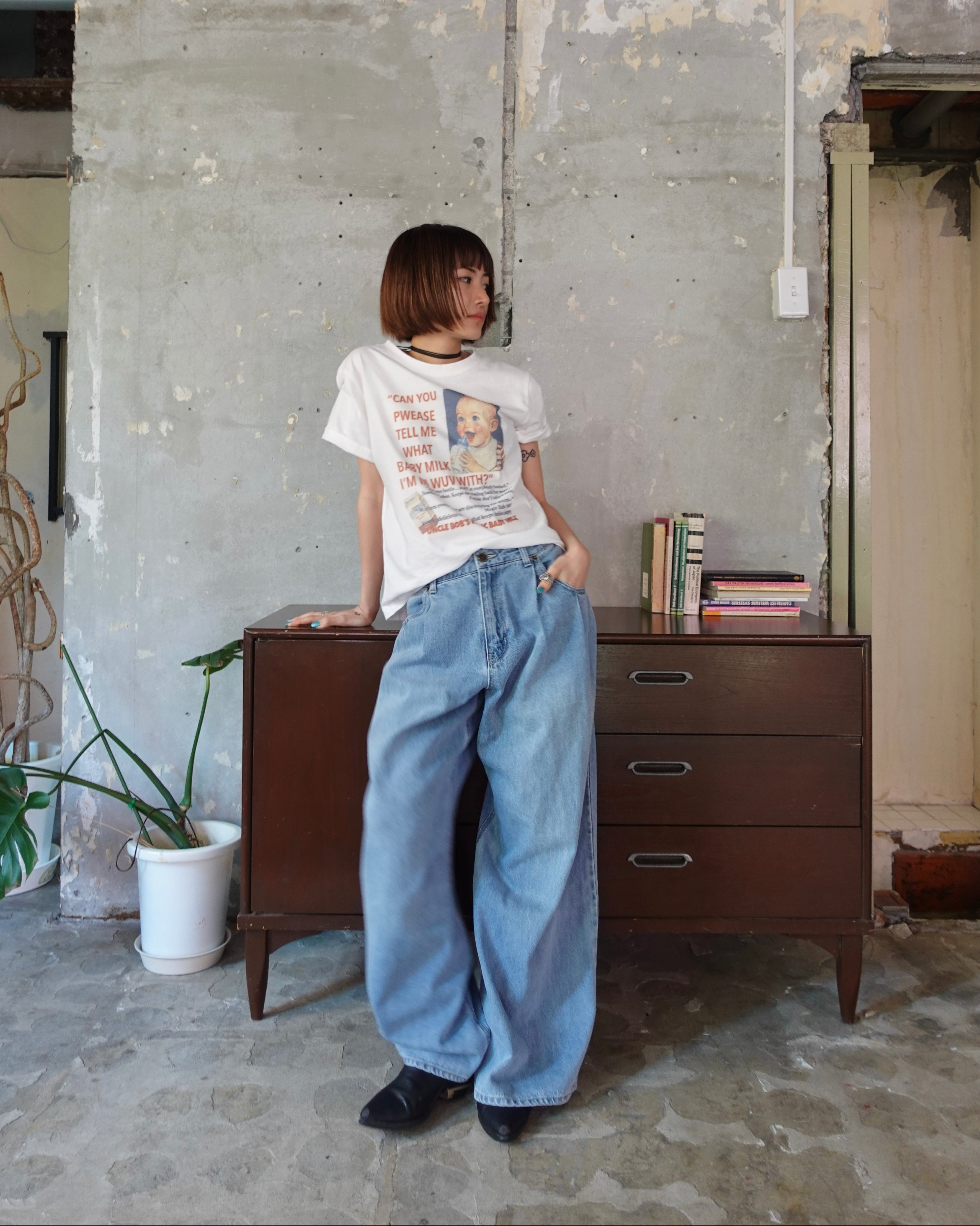 vintageウオッシュTee