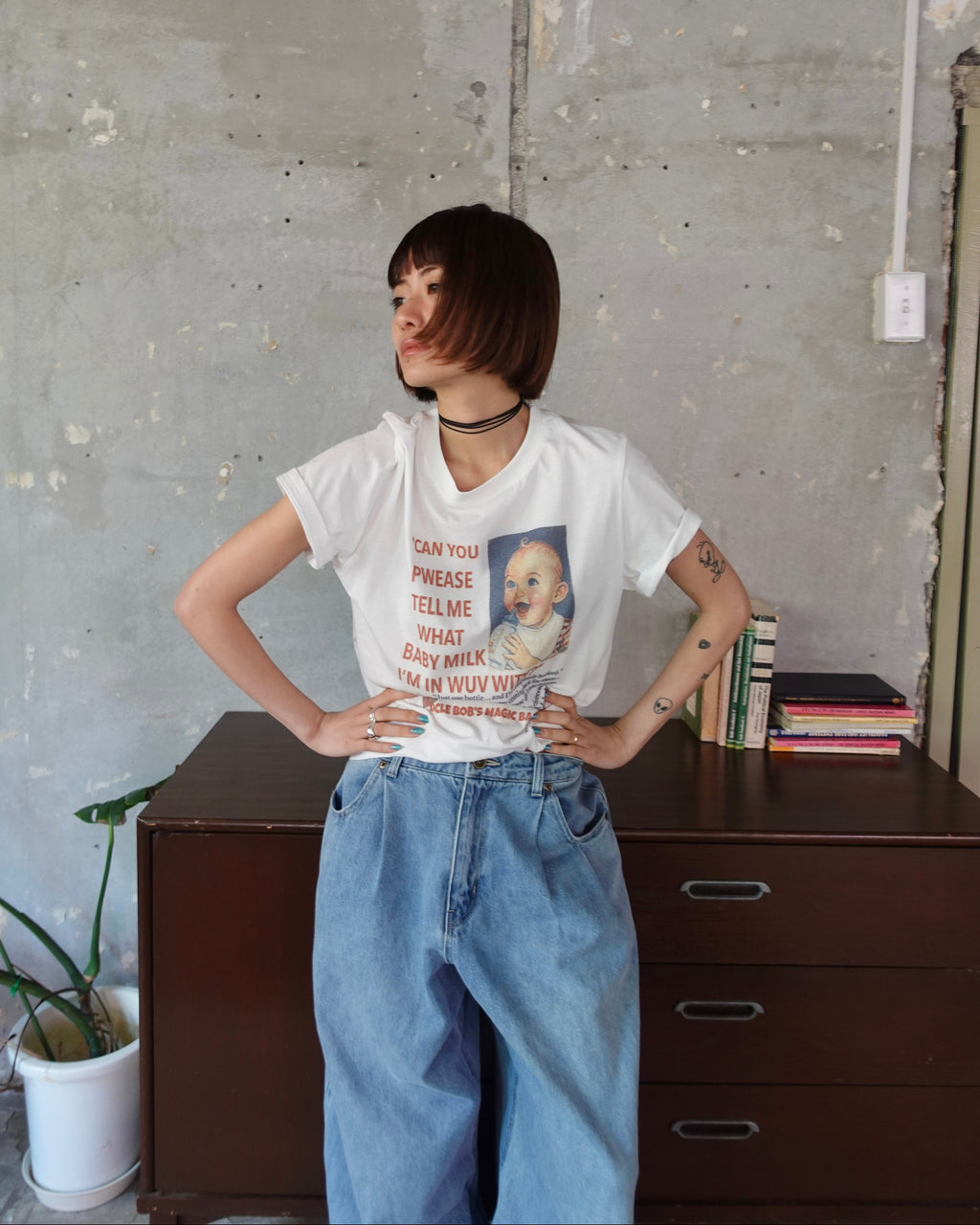 vintageウオッシュTee