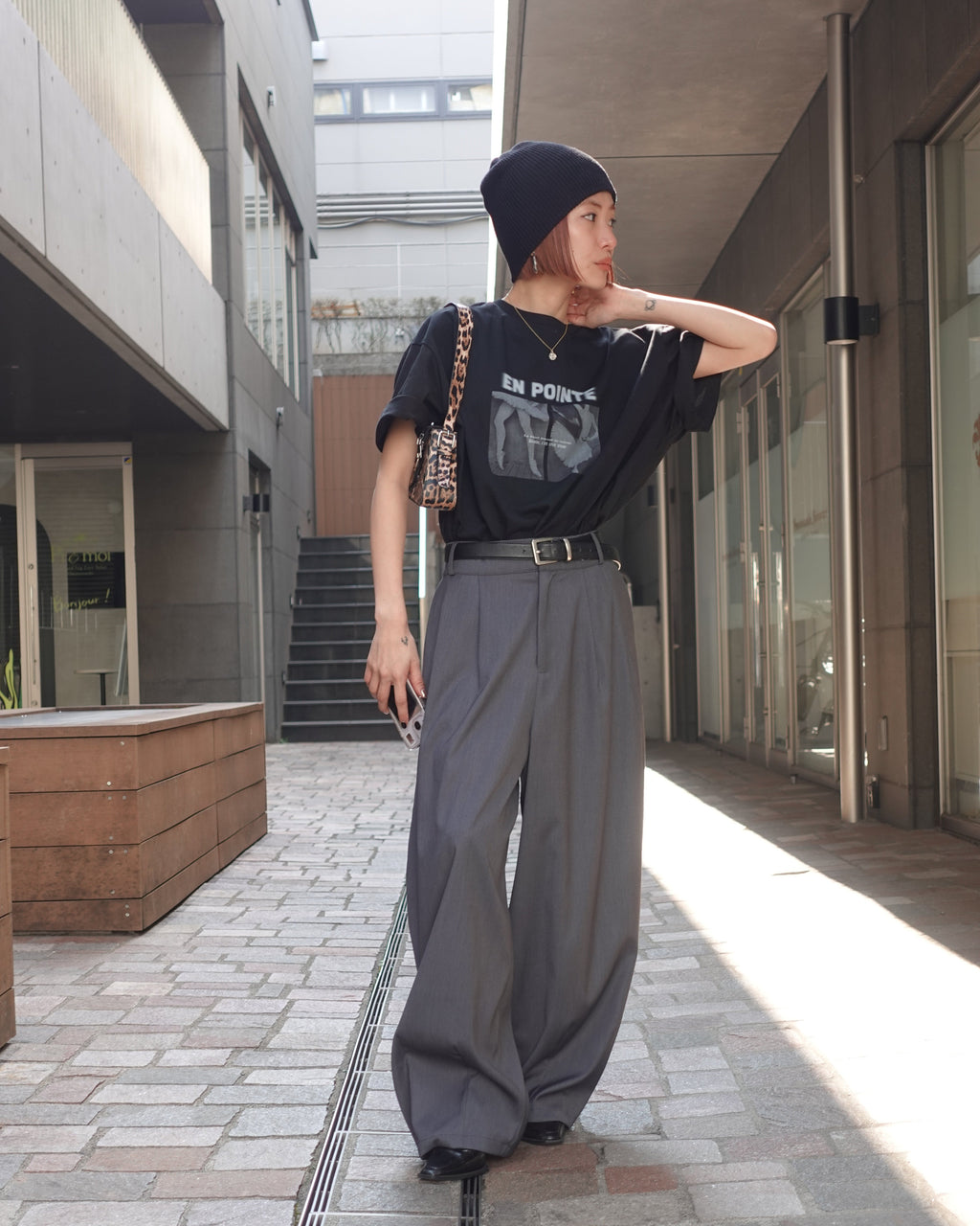 ワイドスラックスパンツ