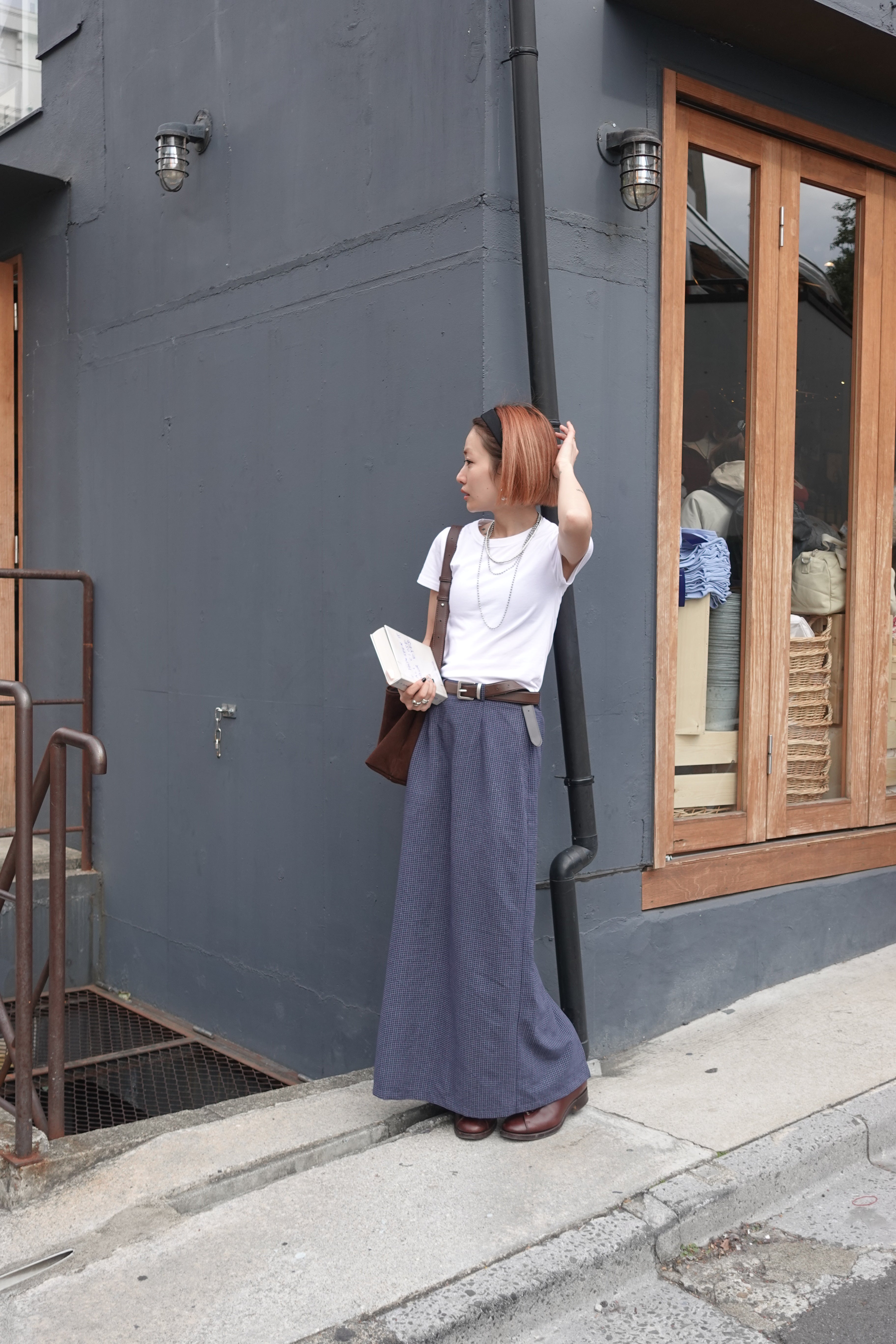 レトロチェックフィットスカート