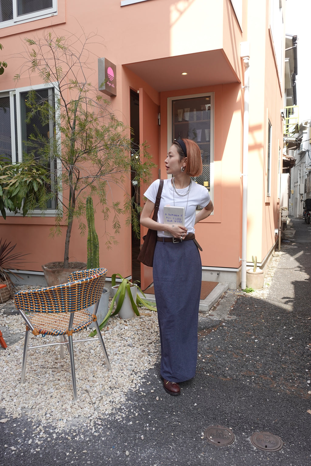 レトロチェックフィットスカート