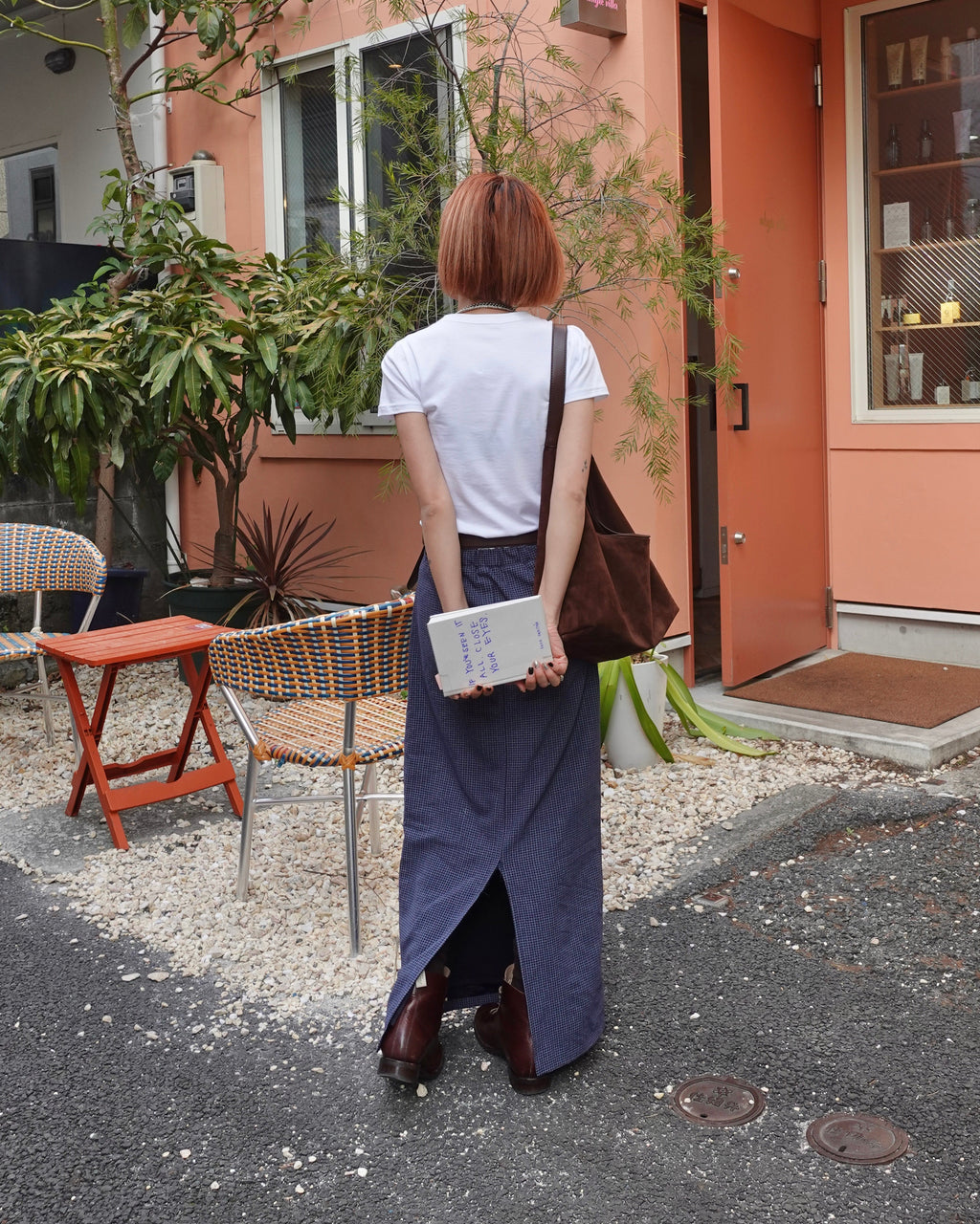 レトロチェックフィットスカート