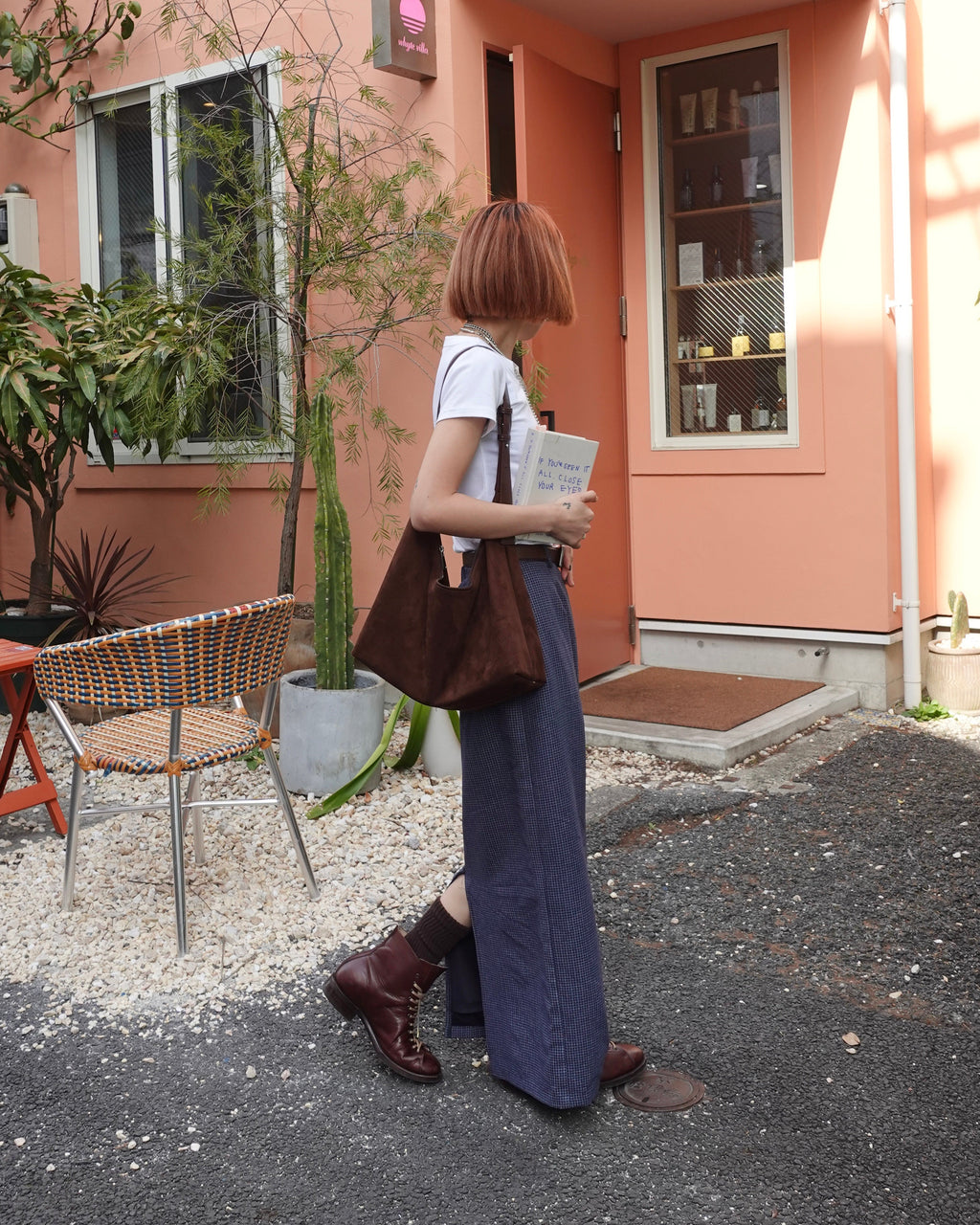 レトロチェックフィットスカート