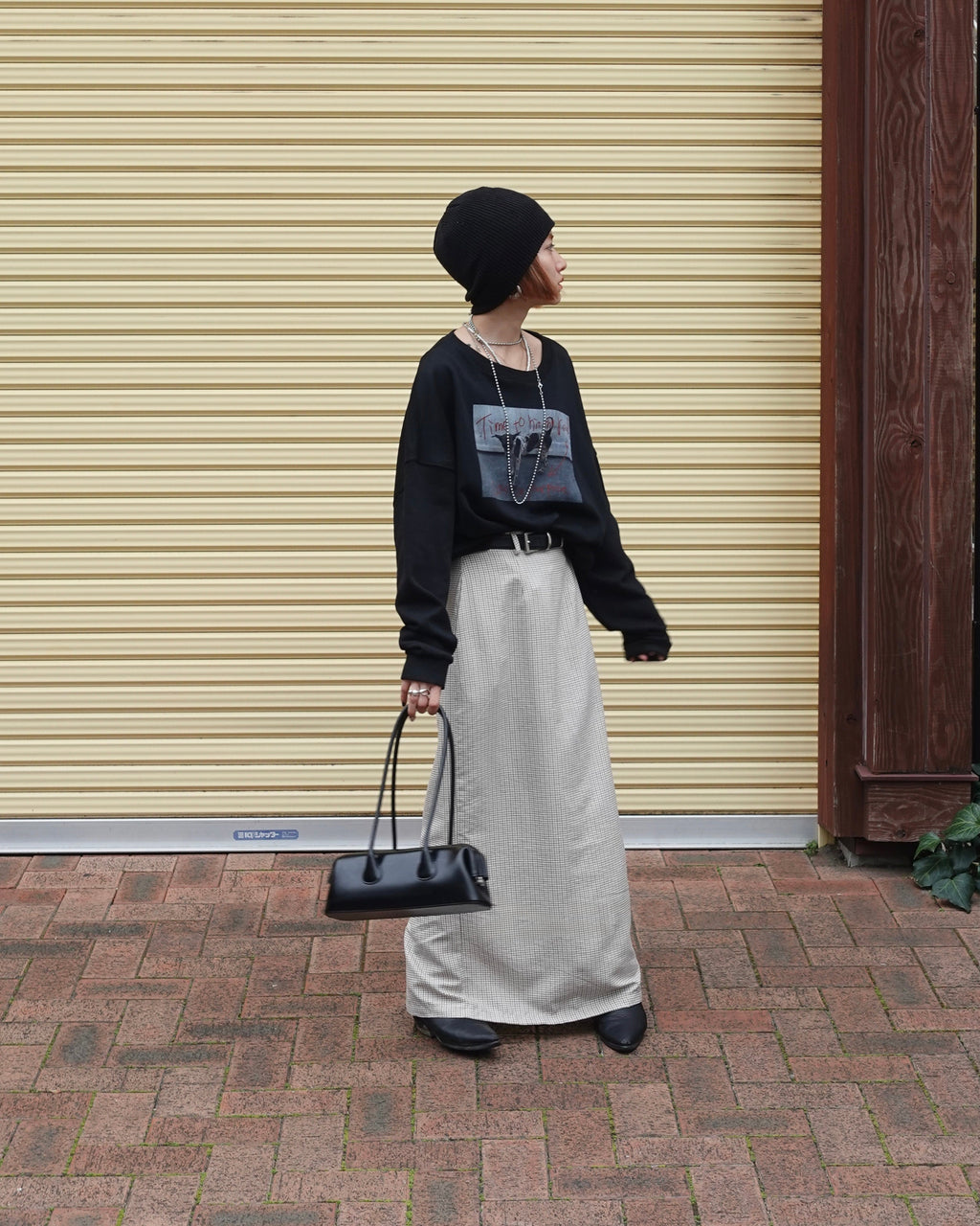 レトロチェックフィットスカート