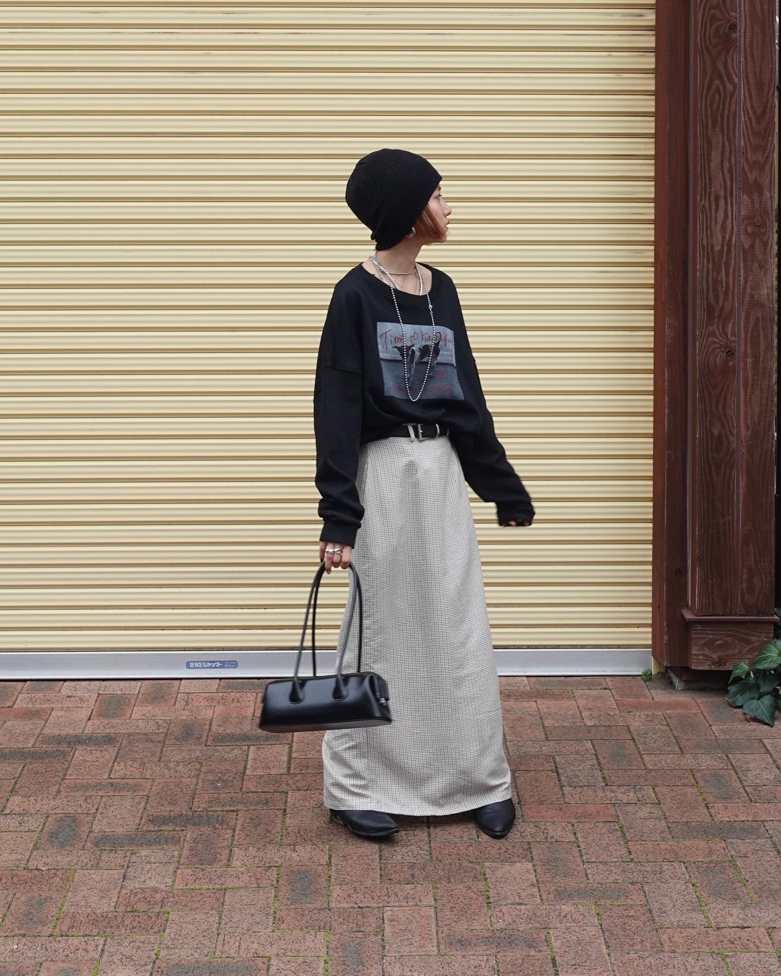 レトロチェックフィットスカート