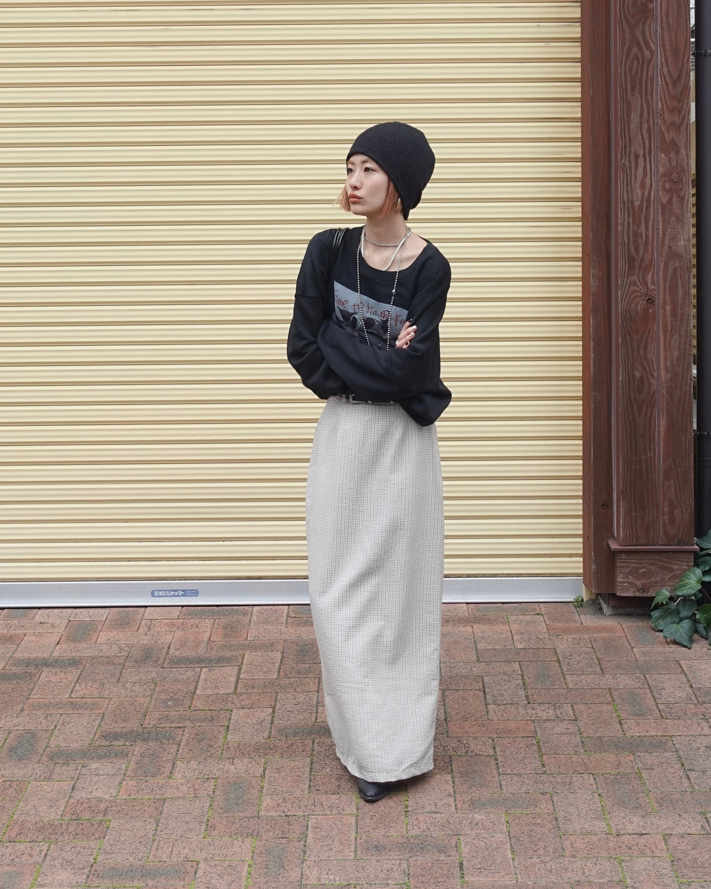 レトロチェックフィットスカート