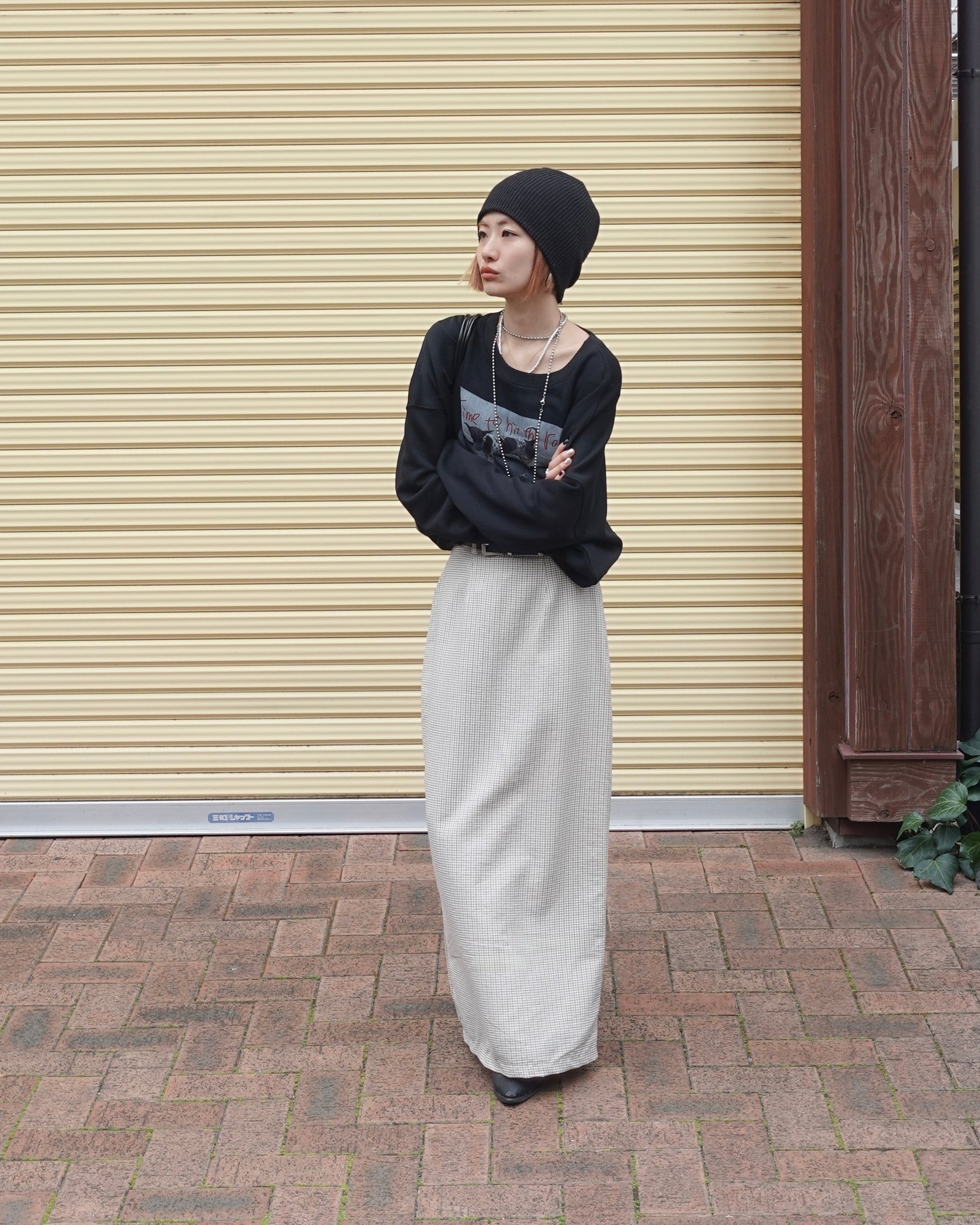 レトロチェックフィットスカート