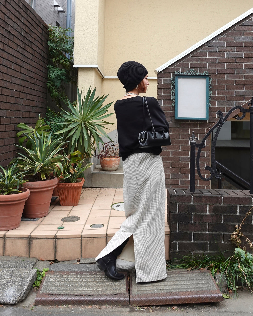 レトロチェックフィットスカート